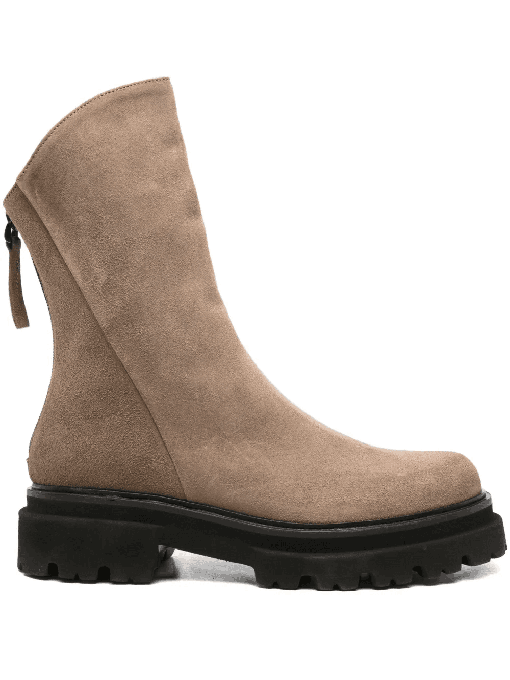 zip-detail calf suede boots - Image 1