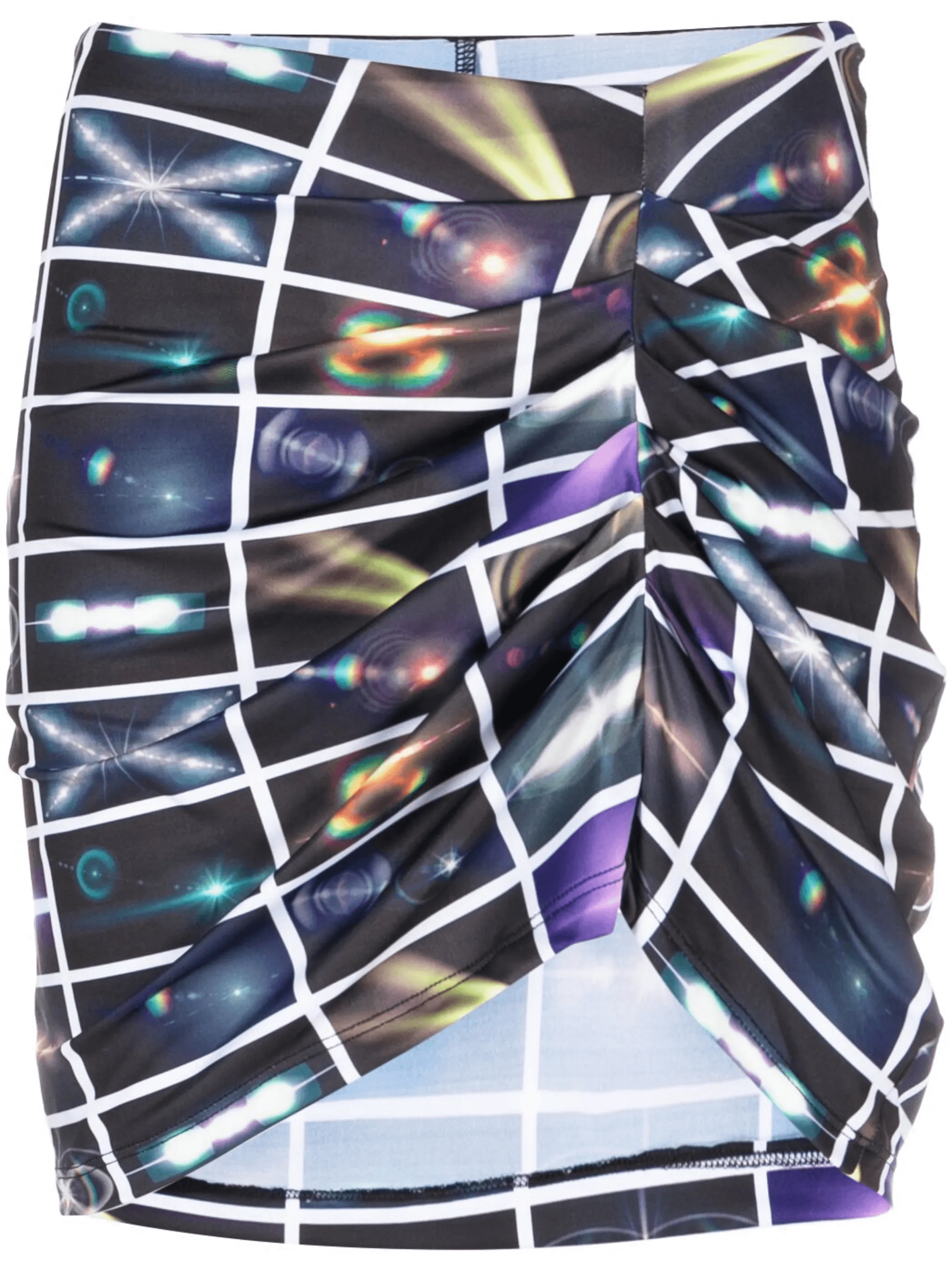 graphic-print ruched miniskirt - Image 1