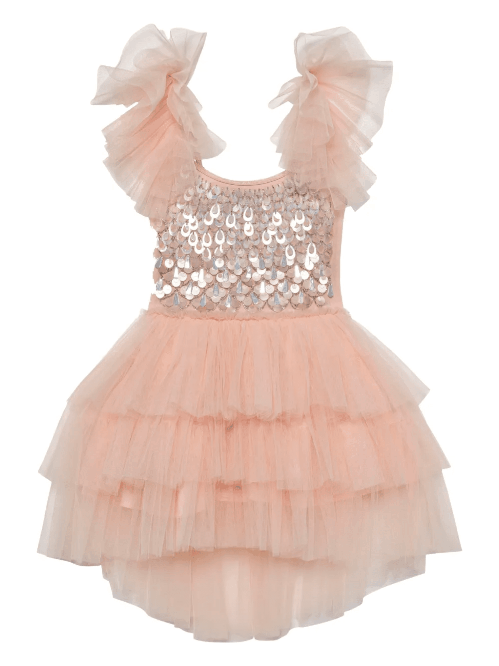 ruffle-detail tulle dress - Image 1