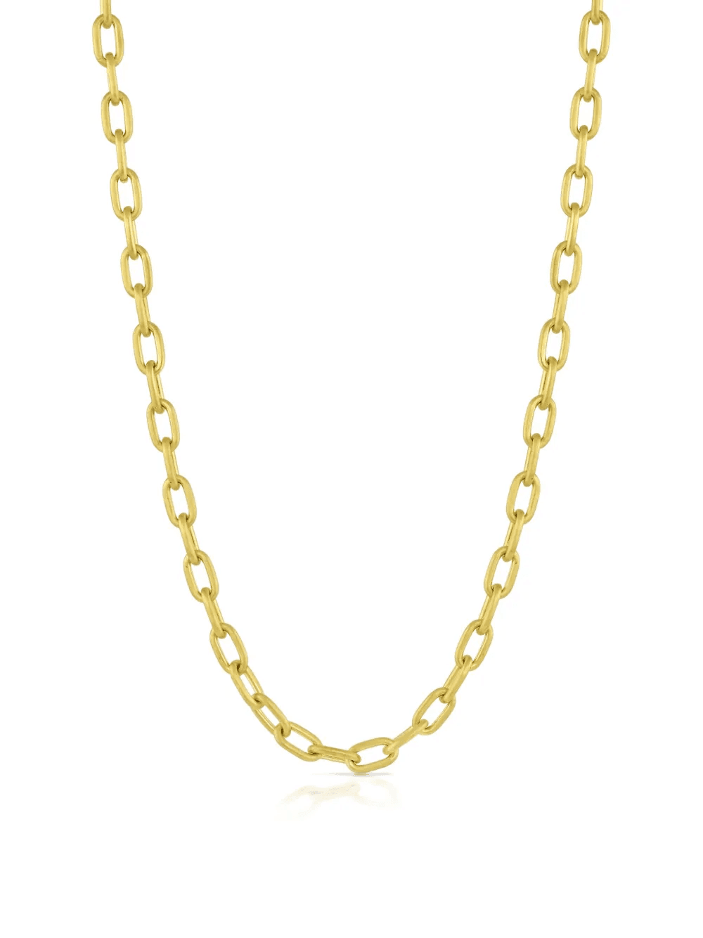 18K yellow gold oval link chain necklace - Image 1
