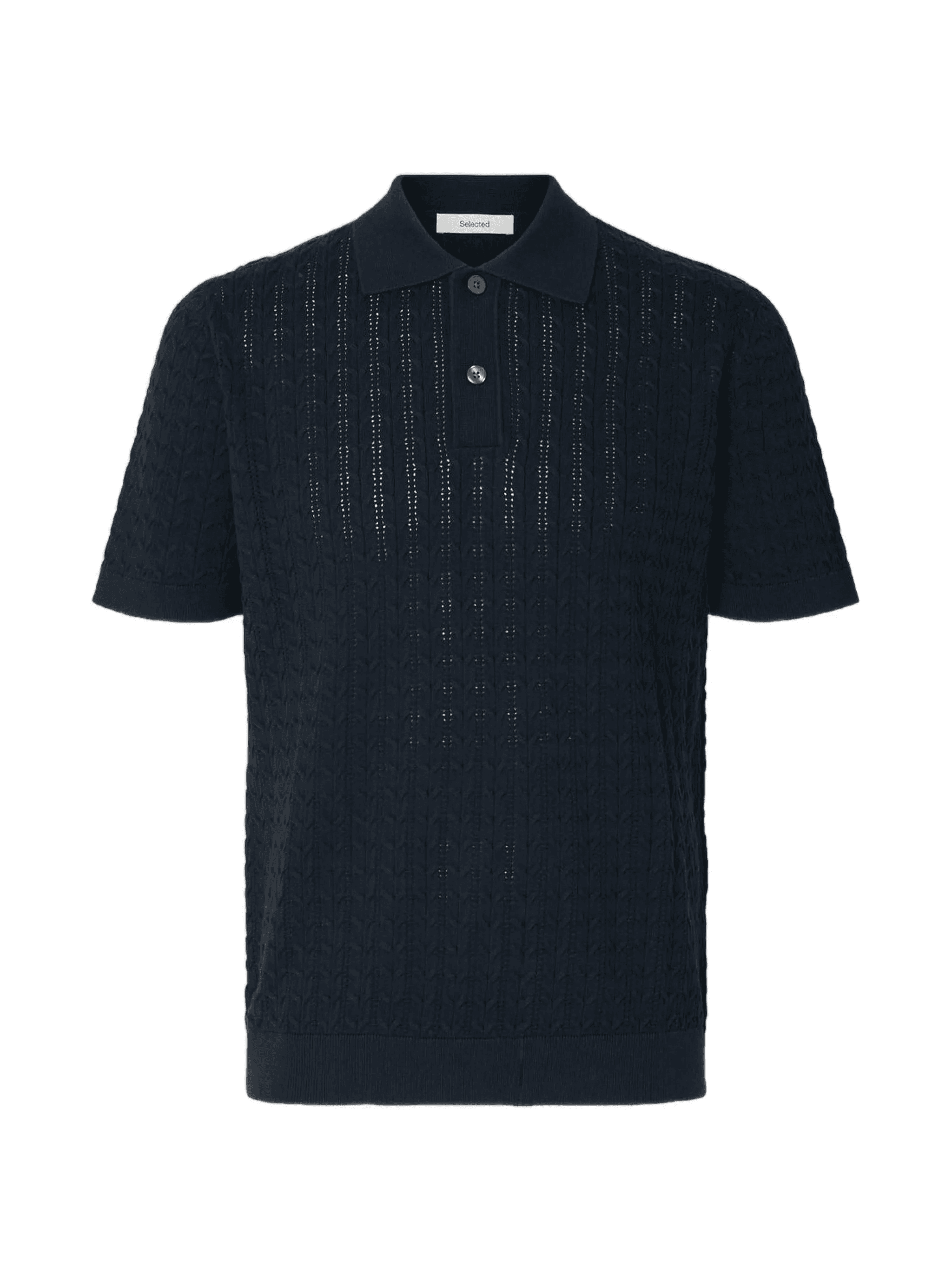 cable-knit polo shirt - Image 1