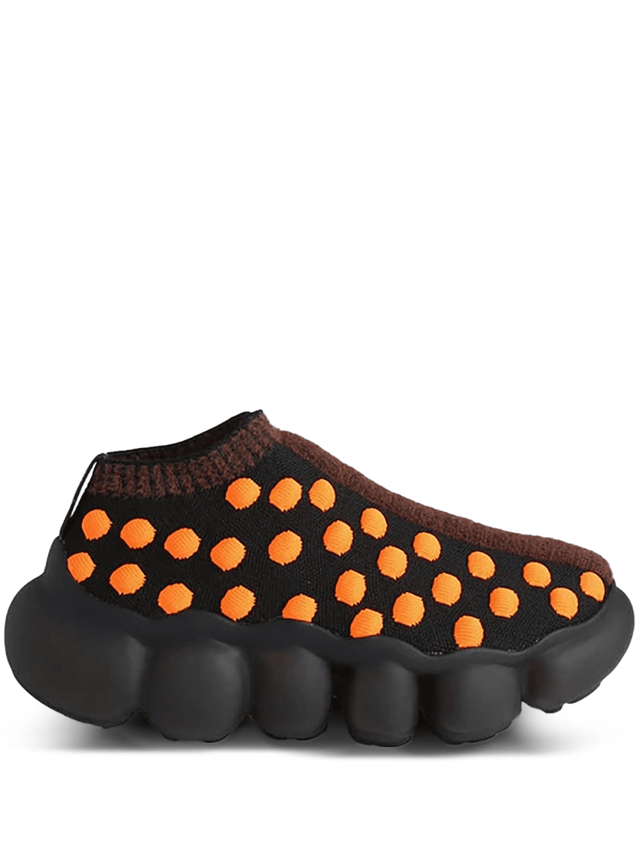 x Bernhard Wilhelm Jewelry knit-textured bubble-sole "Black/Orange/Brown" sneakers - Image 1