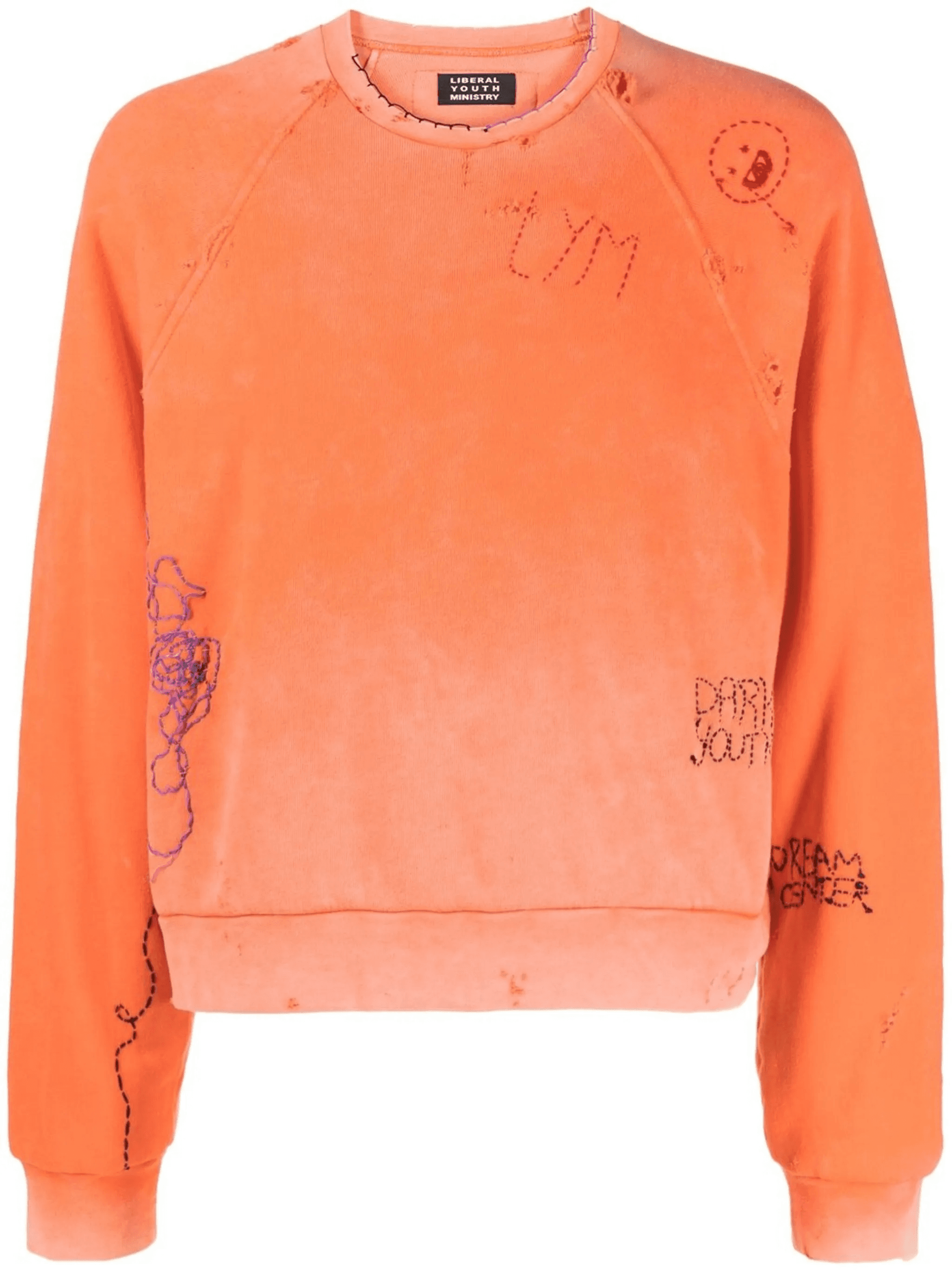 distressed-effect embroidered sweatshirt - Image 1