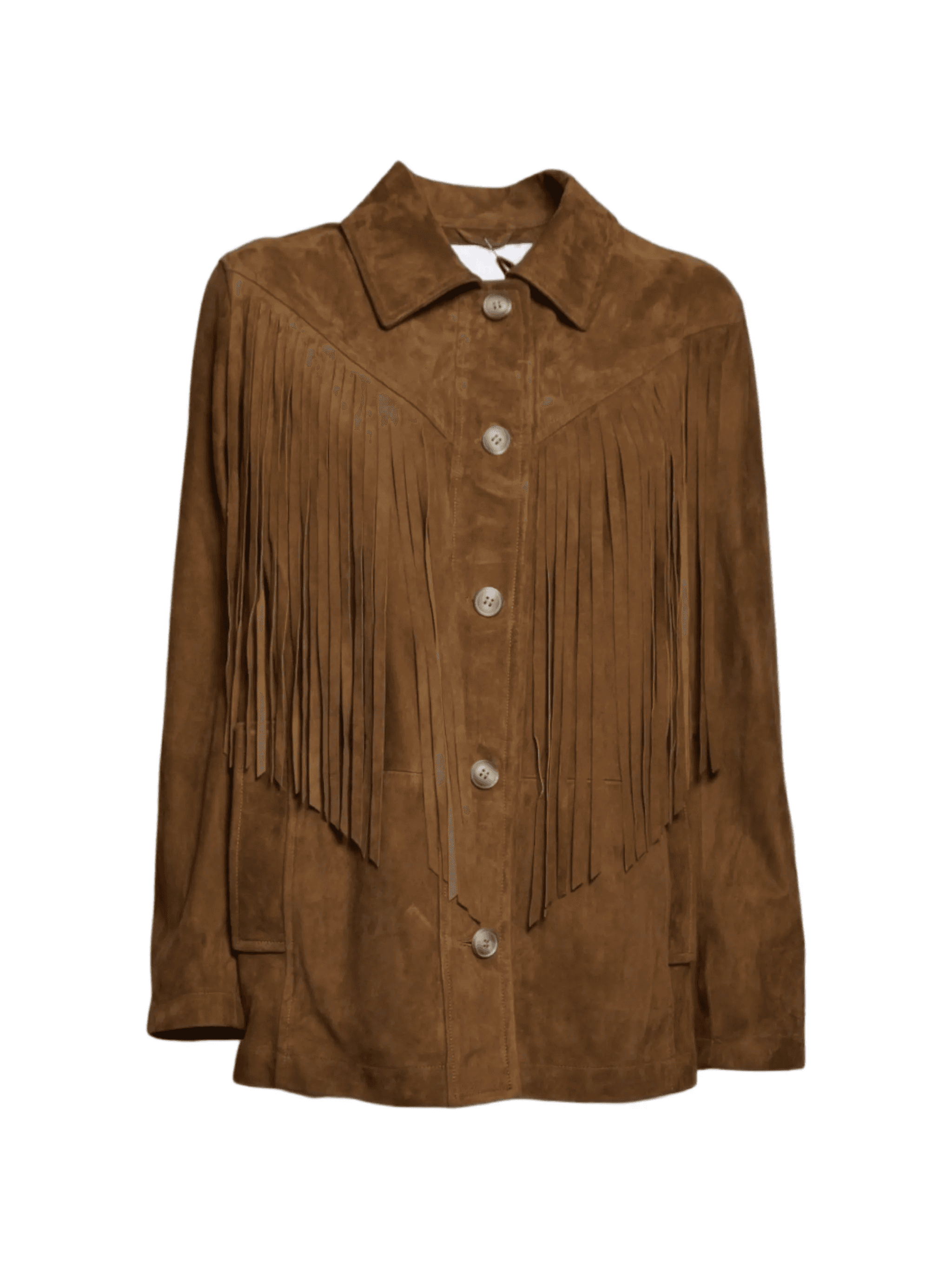 fringed leather jacket - Image 1