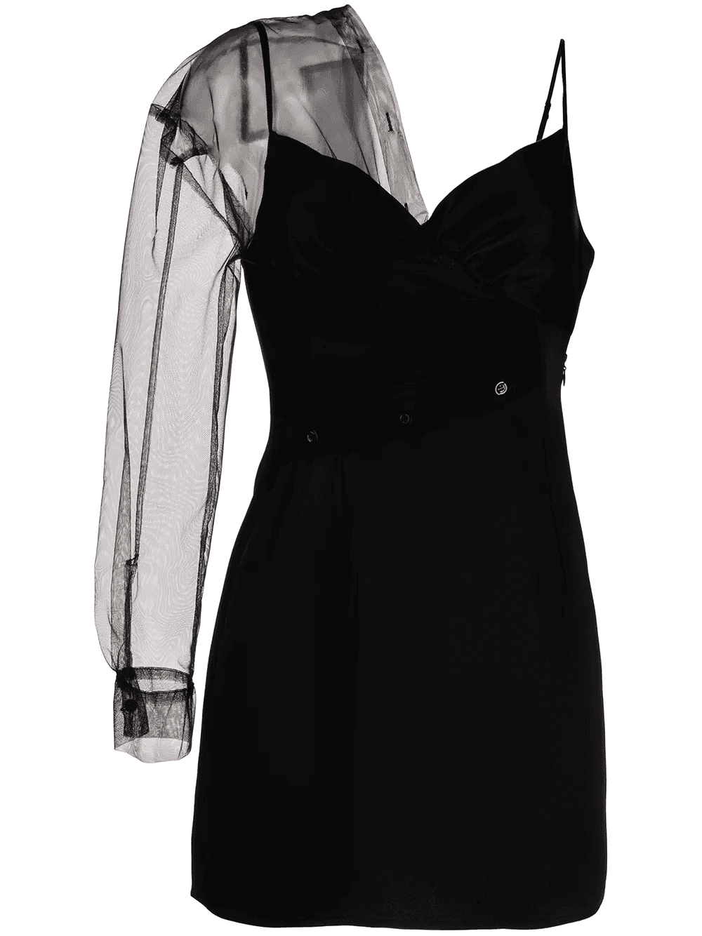 asymmetric satin mini dress - Image 1