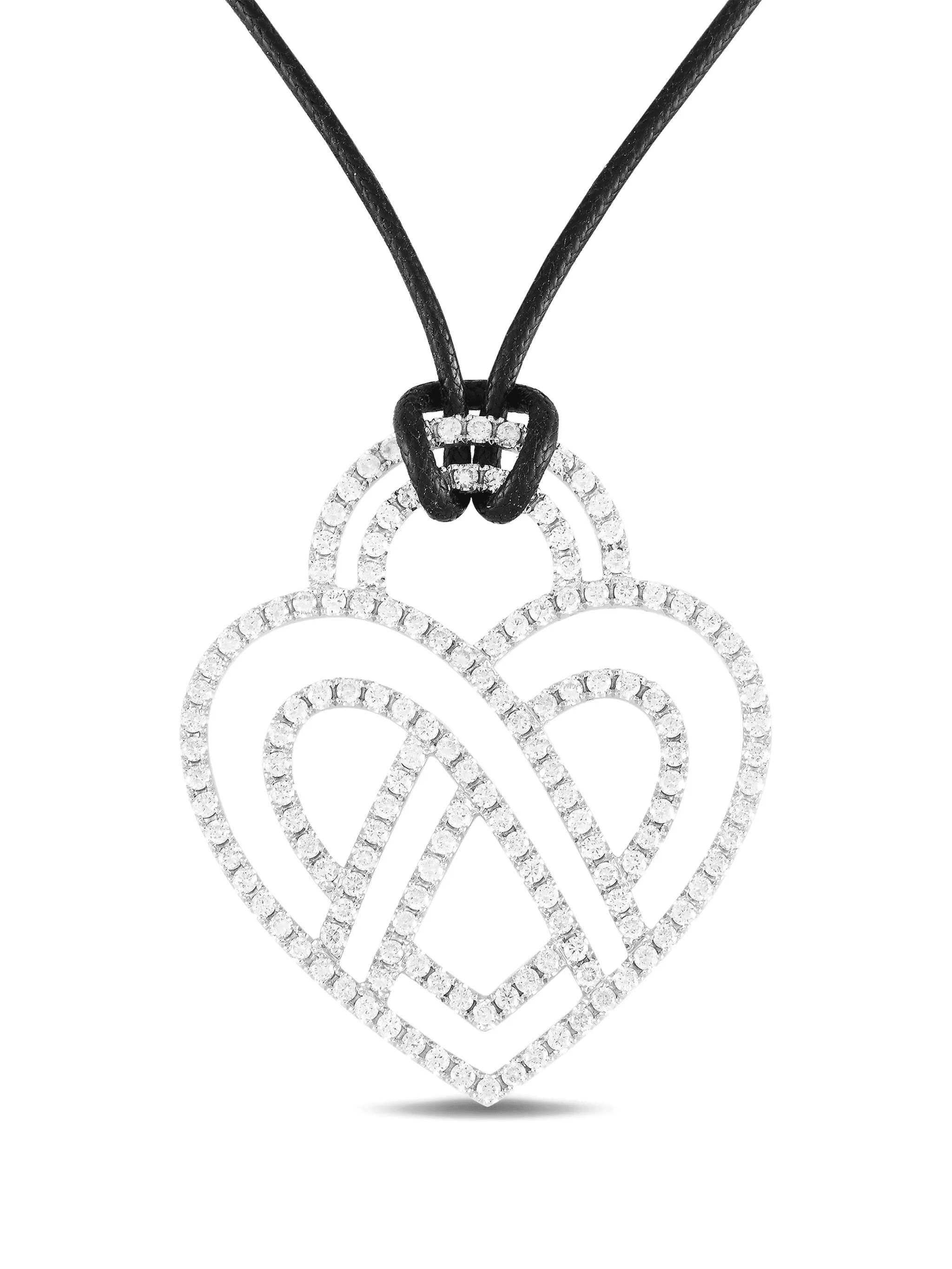18K white gold Heart diamond necklace - Image 1