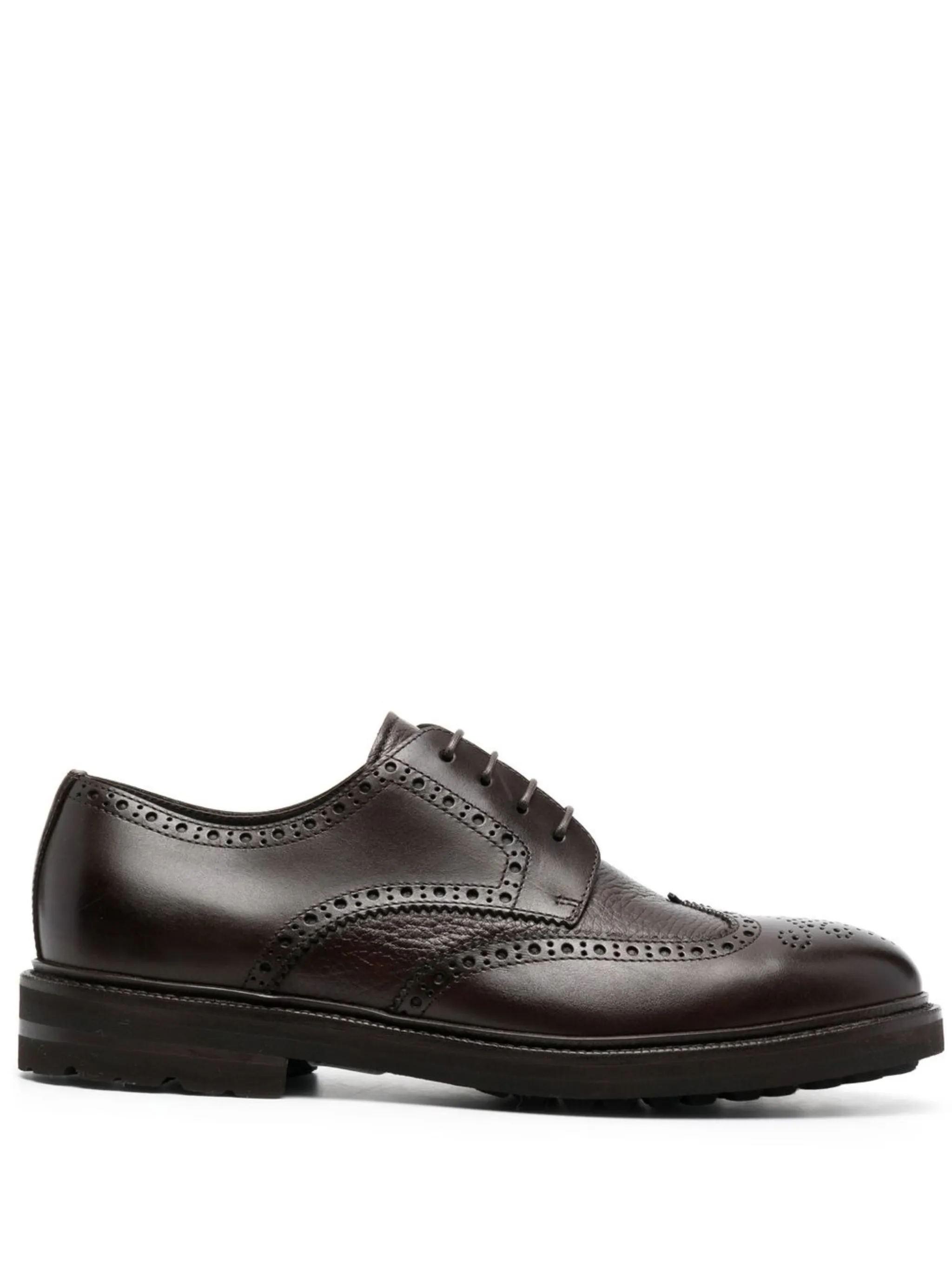 perforated leather derby shoes - Image 1