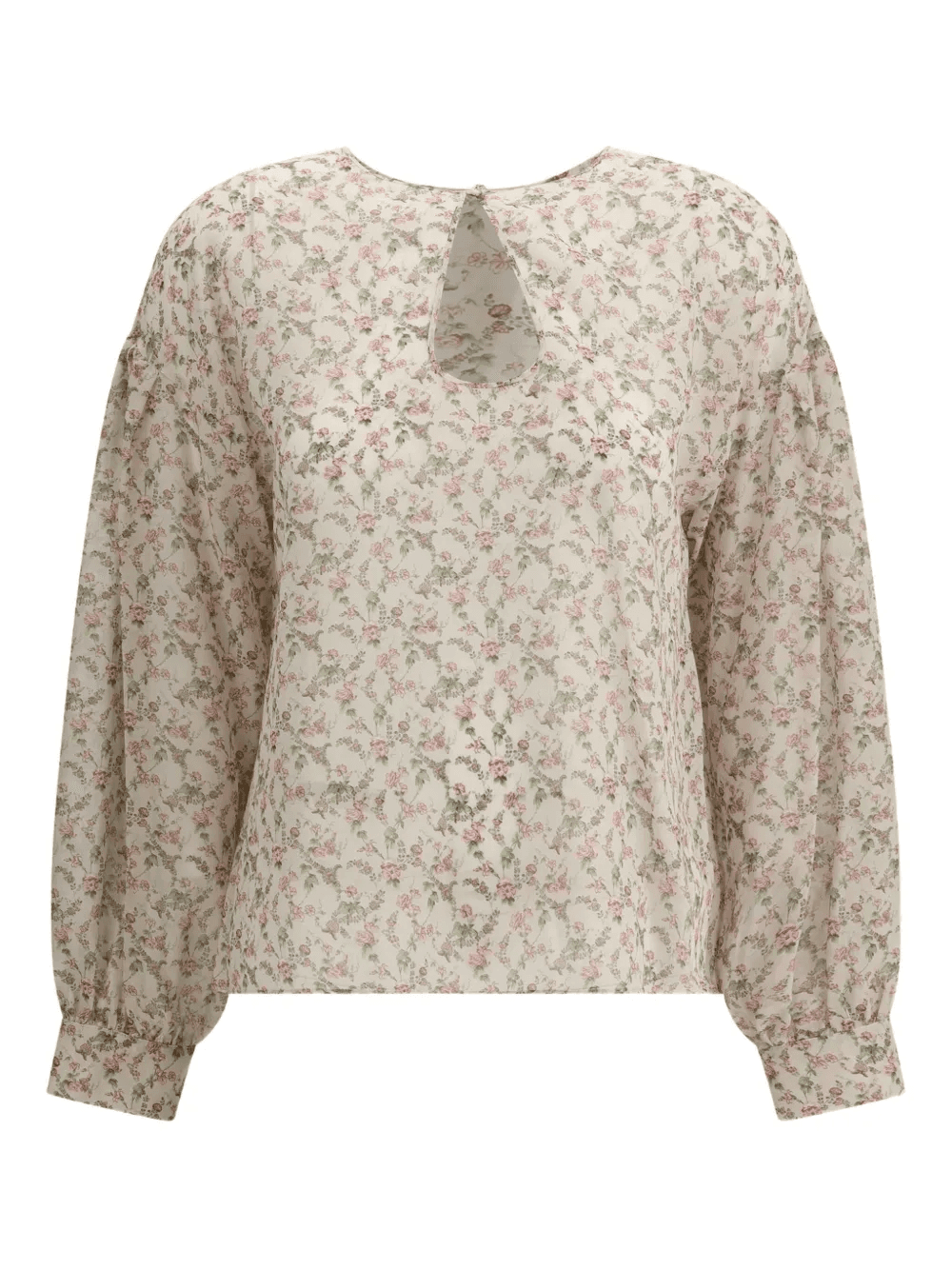 floral-print silk blouse - Image 1