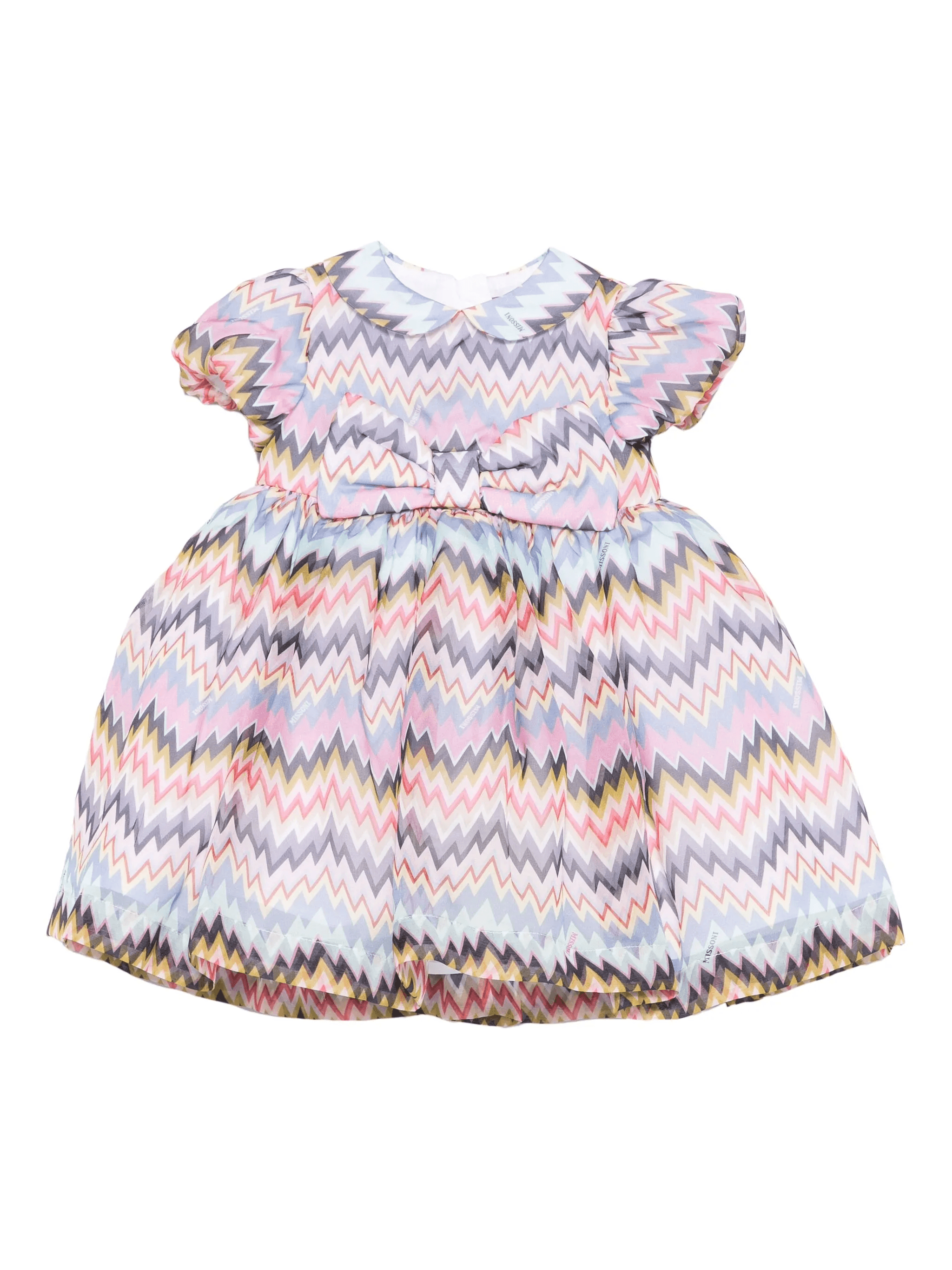 zigzag-print bow dress set - Image 1