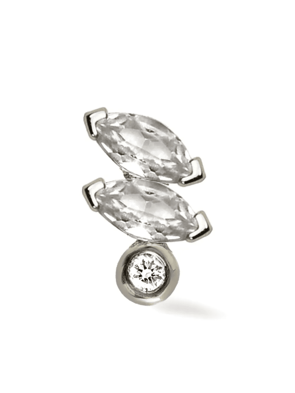 14kt white gold Veto sapphire and diamond earring - Image 1