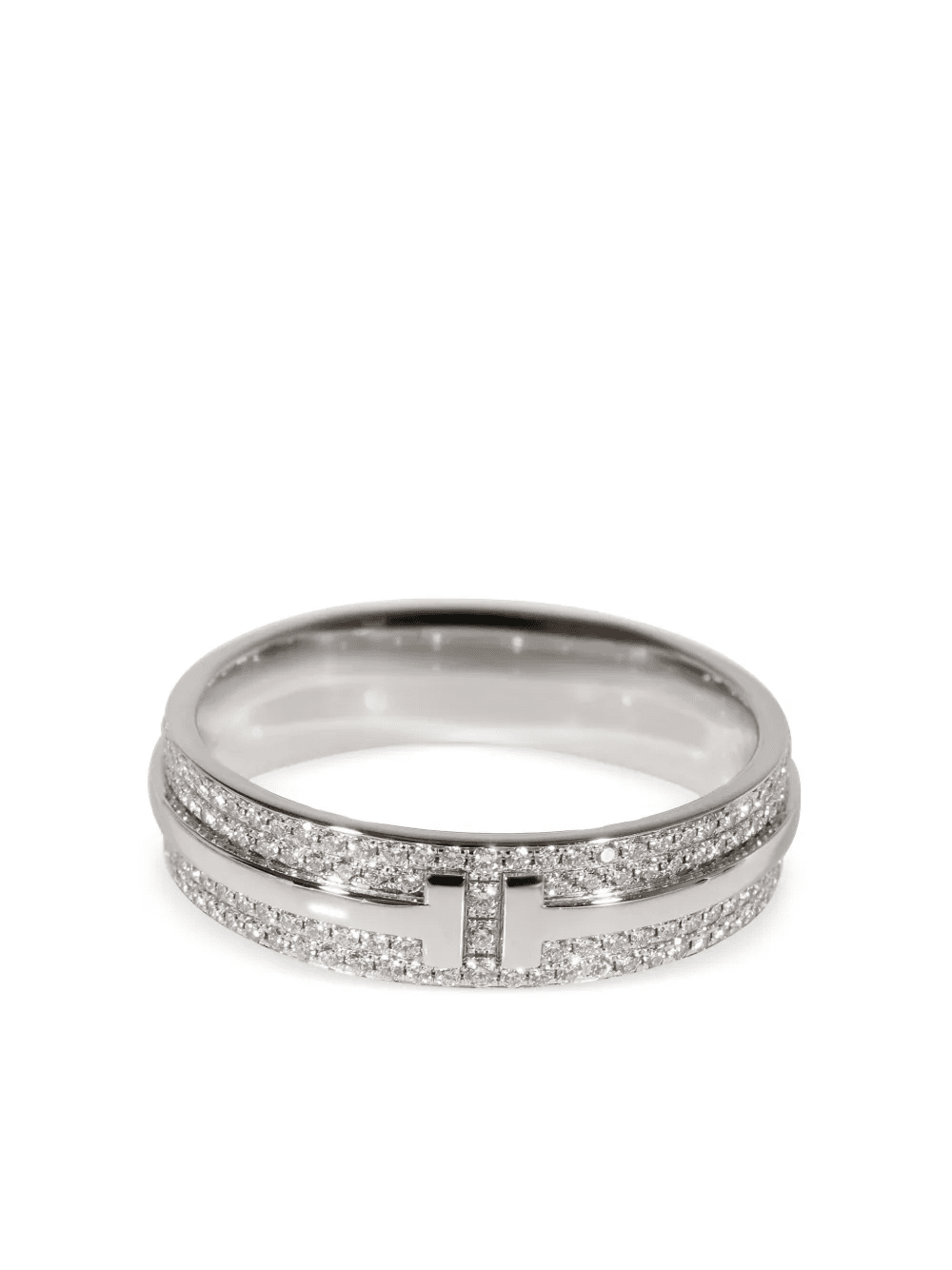 18kt white gold Tiffany T diamond ring - Image 1