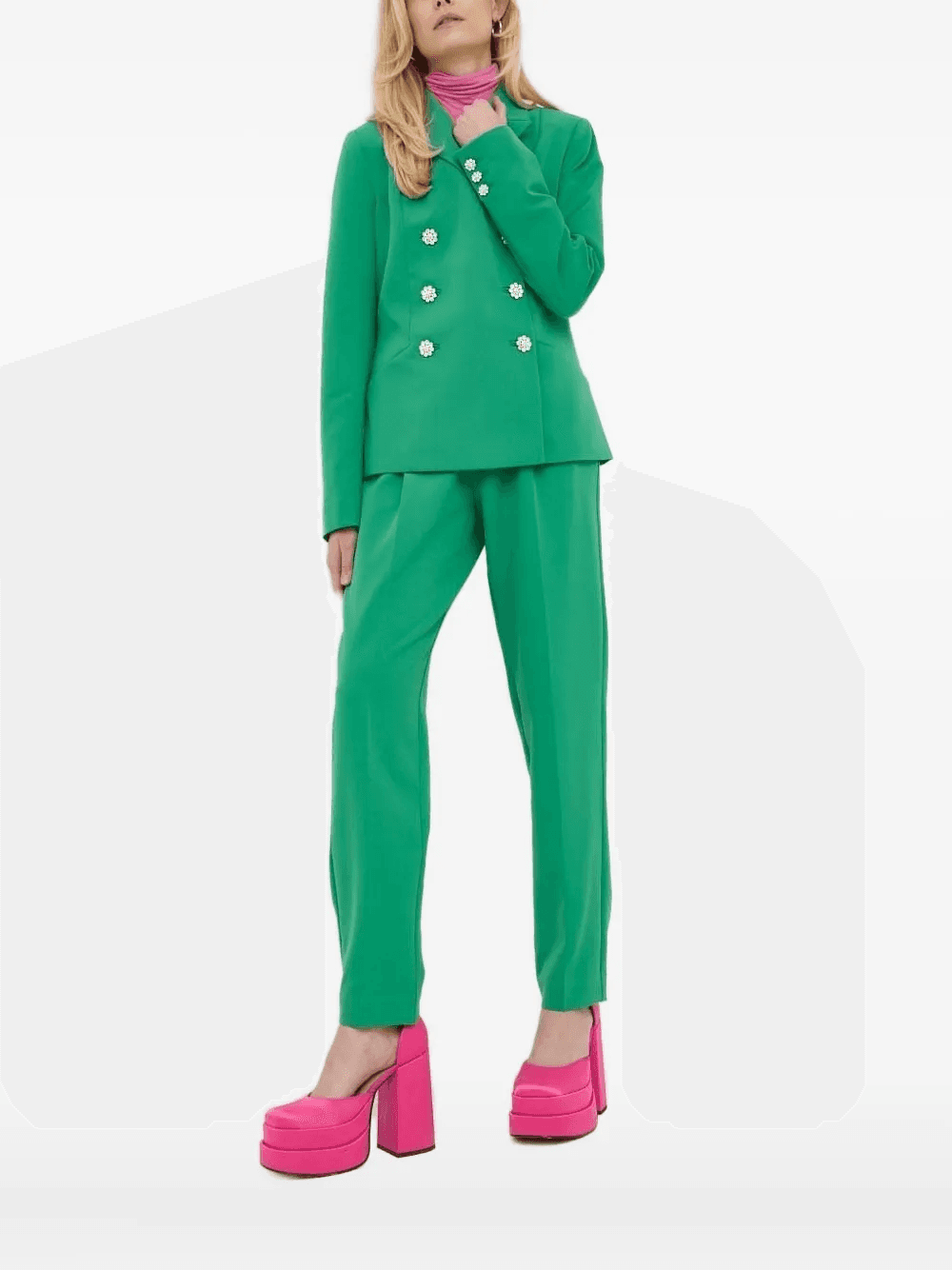 crystal-embellished double-breasted blazer - Image 1