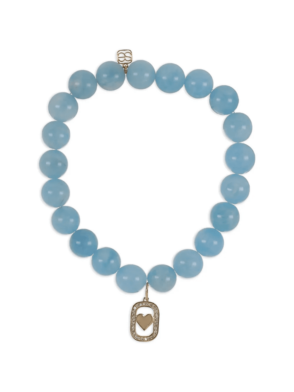 Heart Open Icon diamond and aquamarine bracelet - Image 1