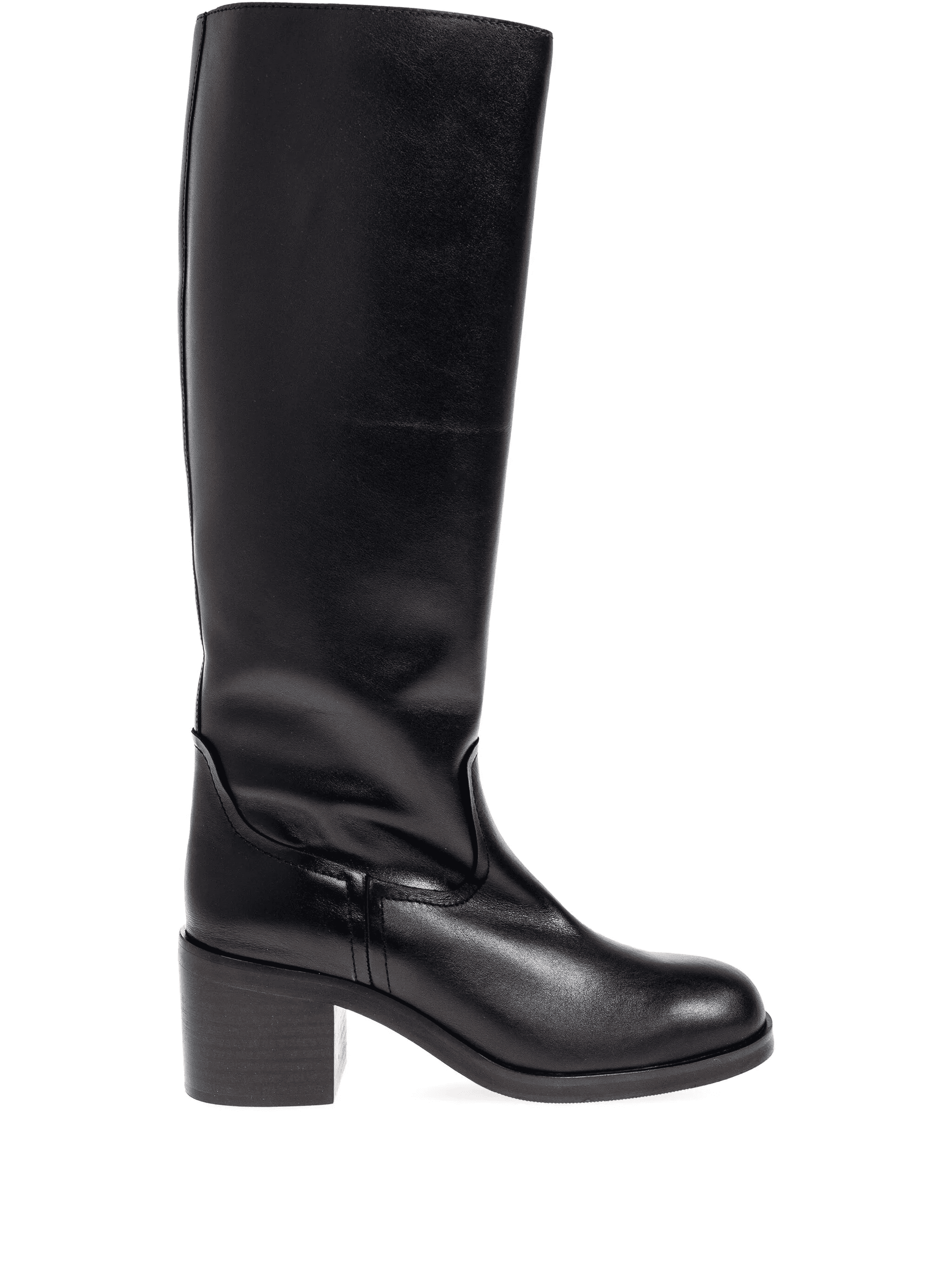 70mm leather block-heel knee-high boots - Image 1