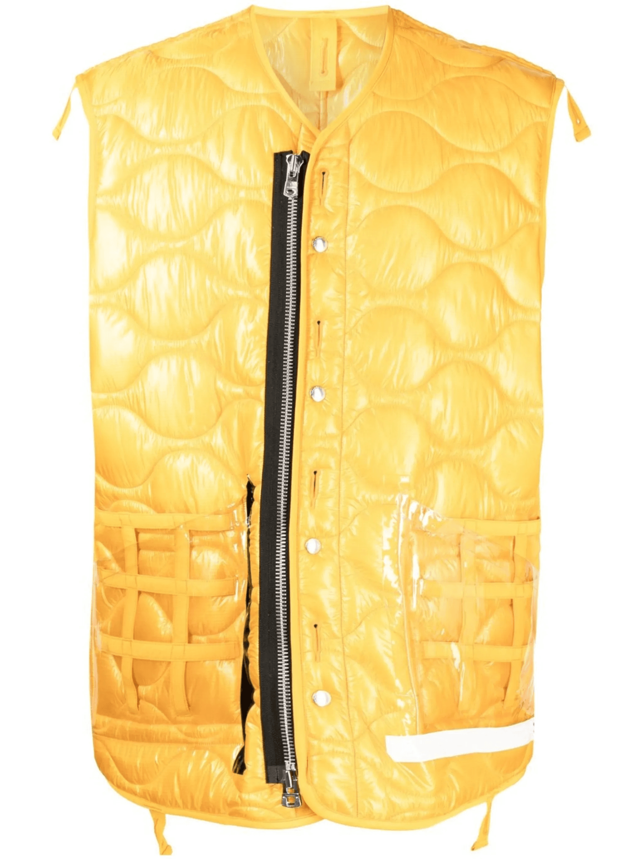 quilted transparent pocket gilet - Image 1