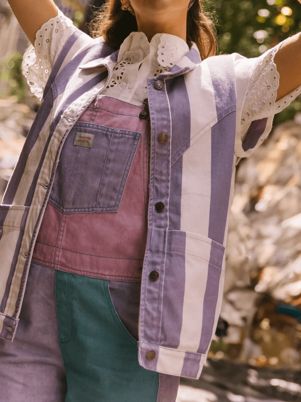 Amore striped buttoned vest - Image 1