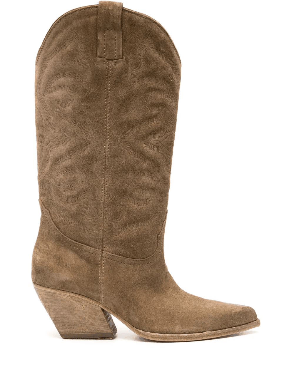 embroidered suede knee-high boots - Image 1