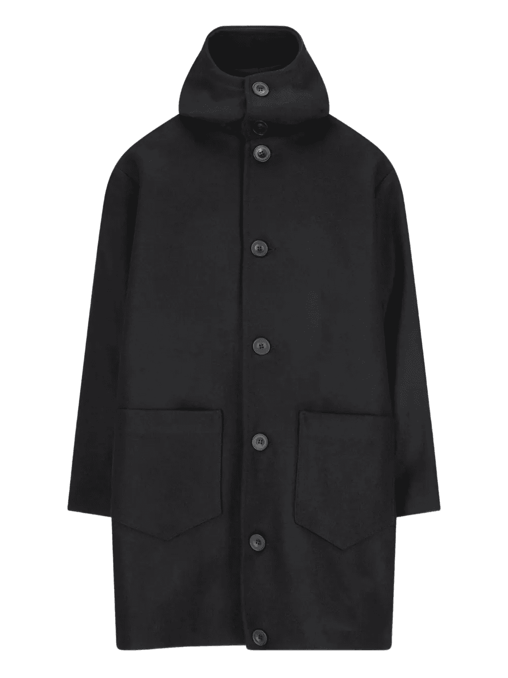 patch-pocket hooded coat - Image 1