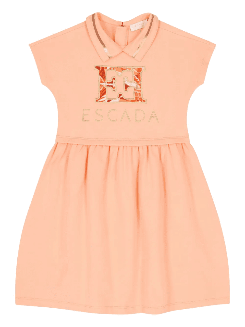 logo-embroidered collared dress - Image 1