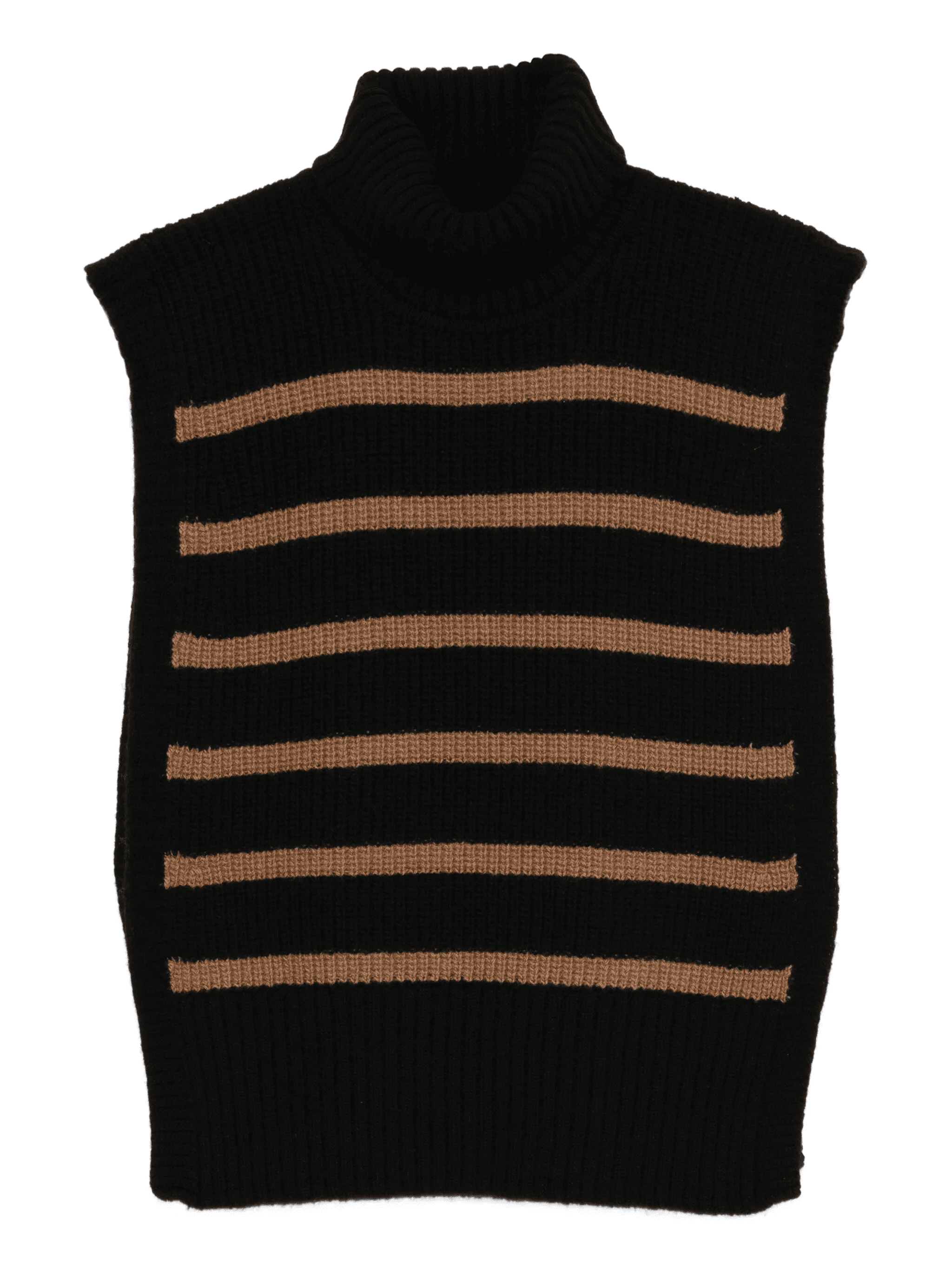 turtleneck striped sleeveless sweater - Image 1
