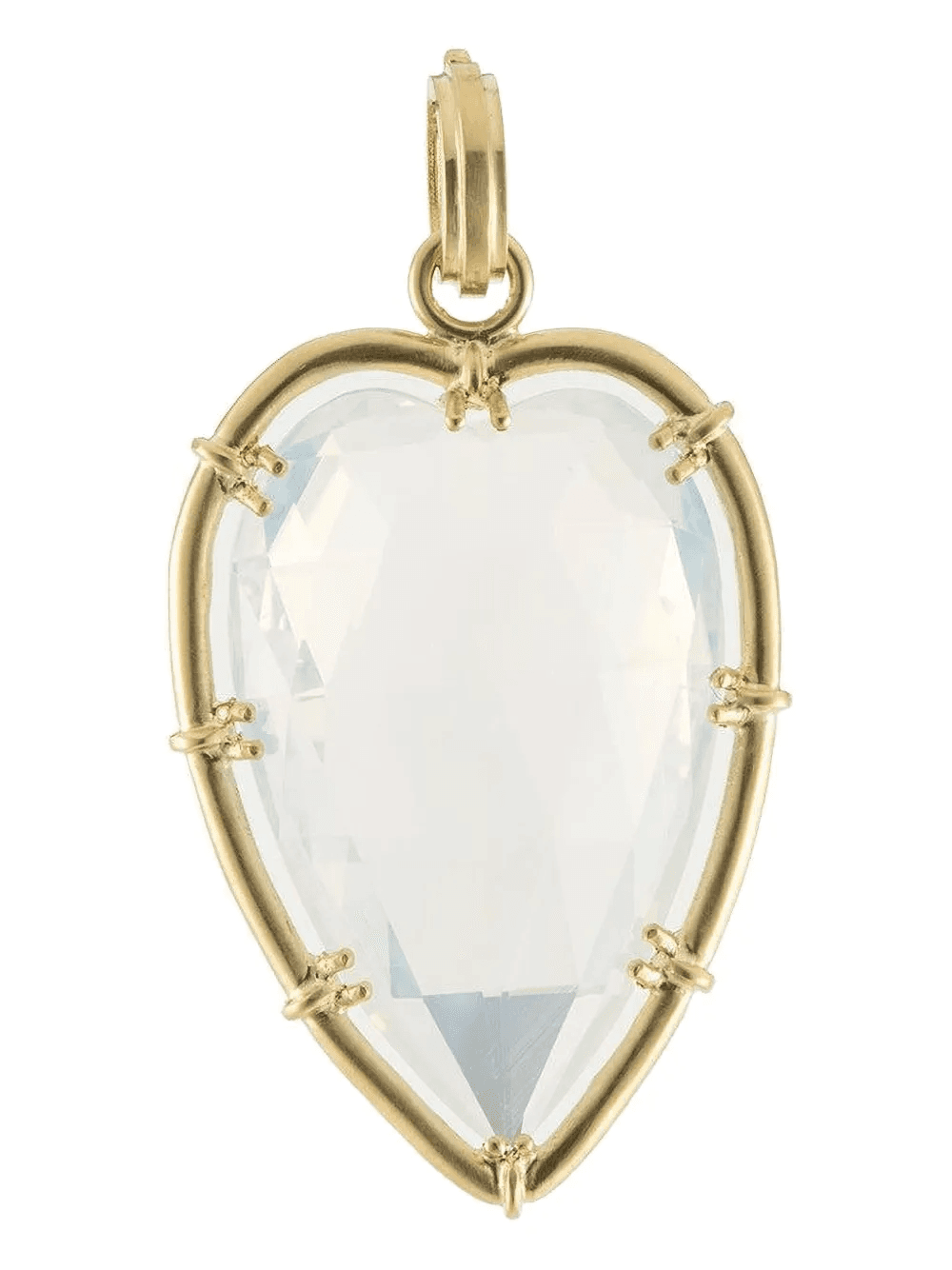 18K yellow gold quartz Heart pendant - Image 1