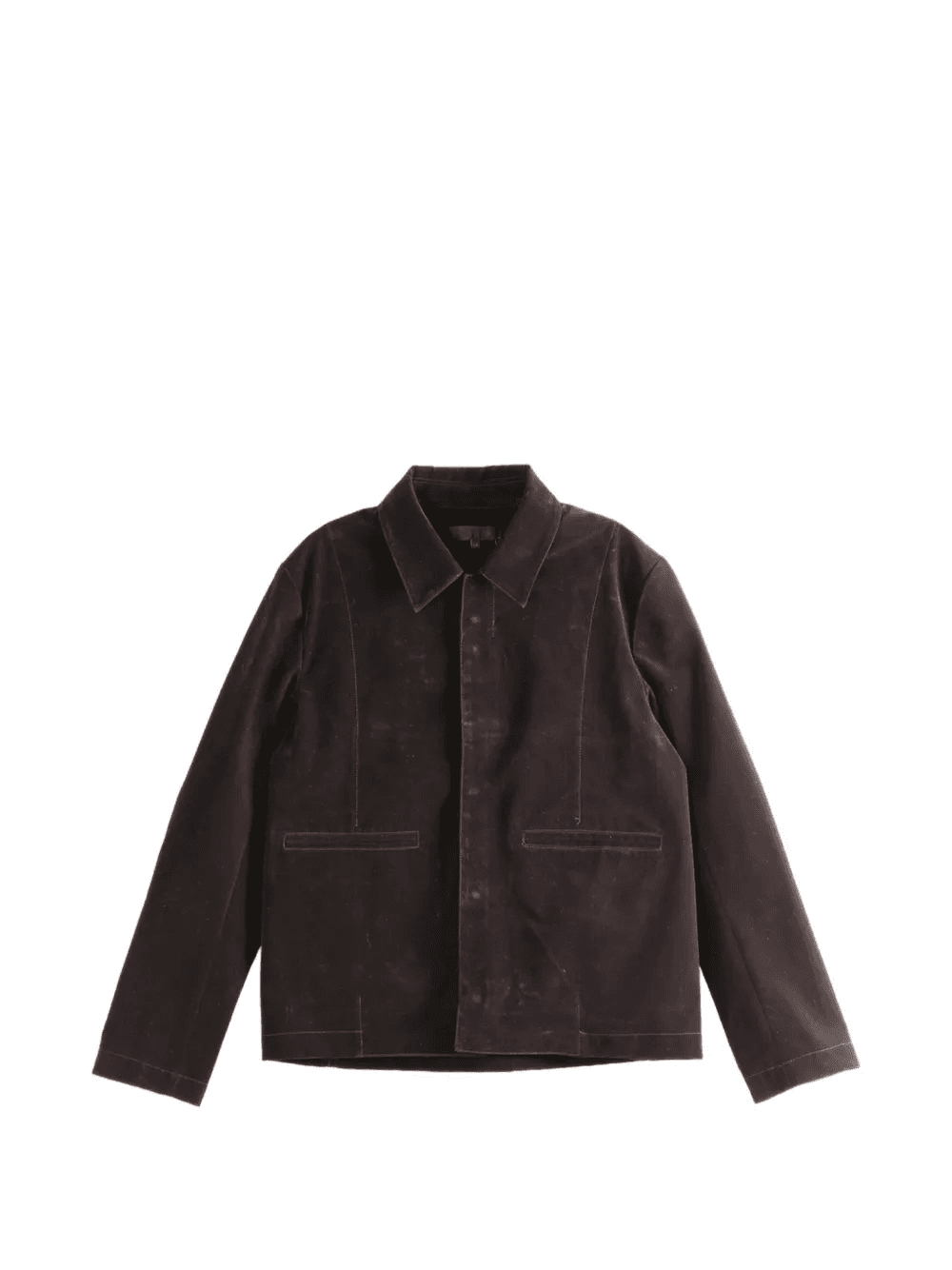 velvet-effect shirt jacket - Image 1