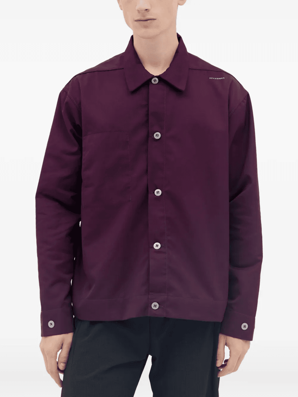 logo-print shirt jacket - Image 1