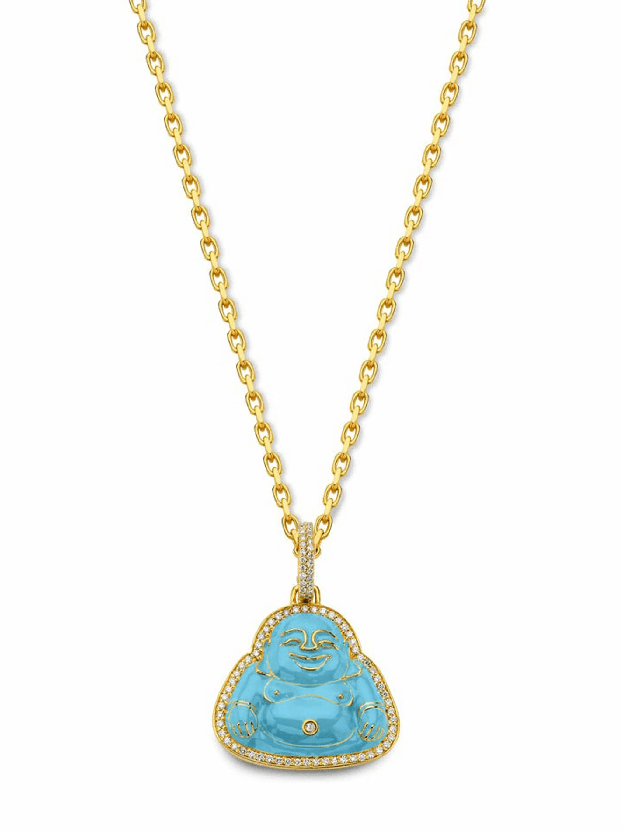20kt yellow gold Buddha diamond pendant charm - Image 1