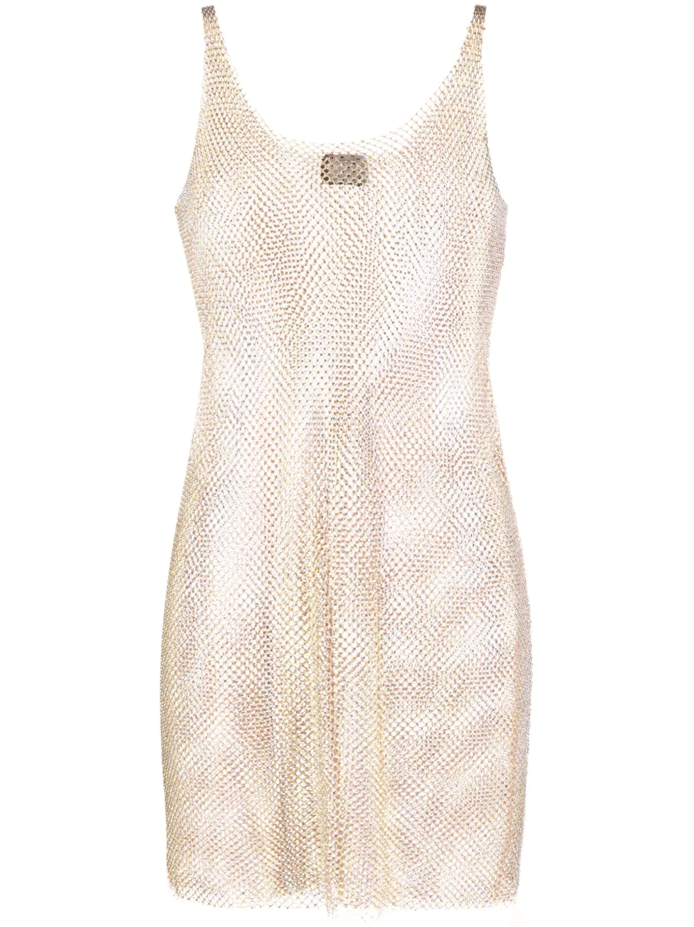 crystal-embellished chainmail minidress - Image 1