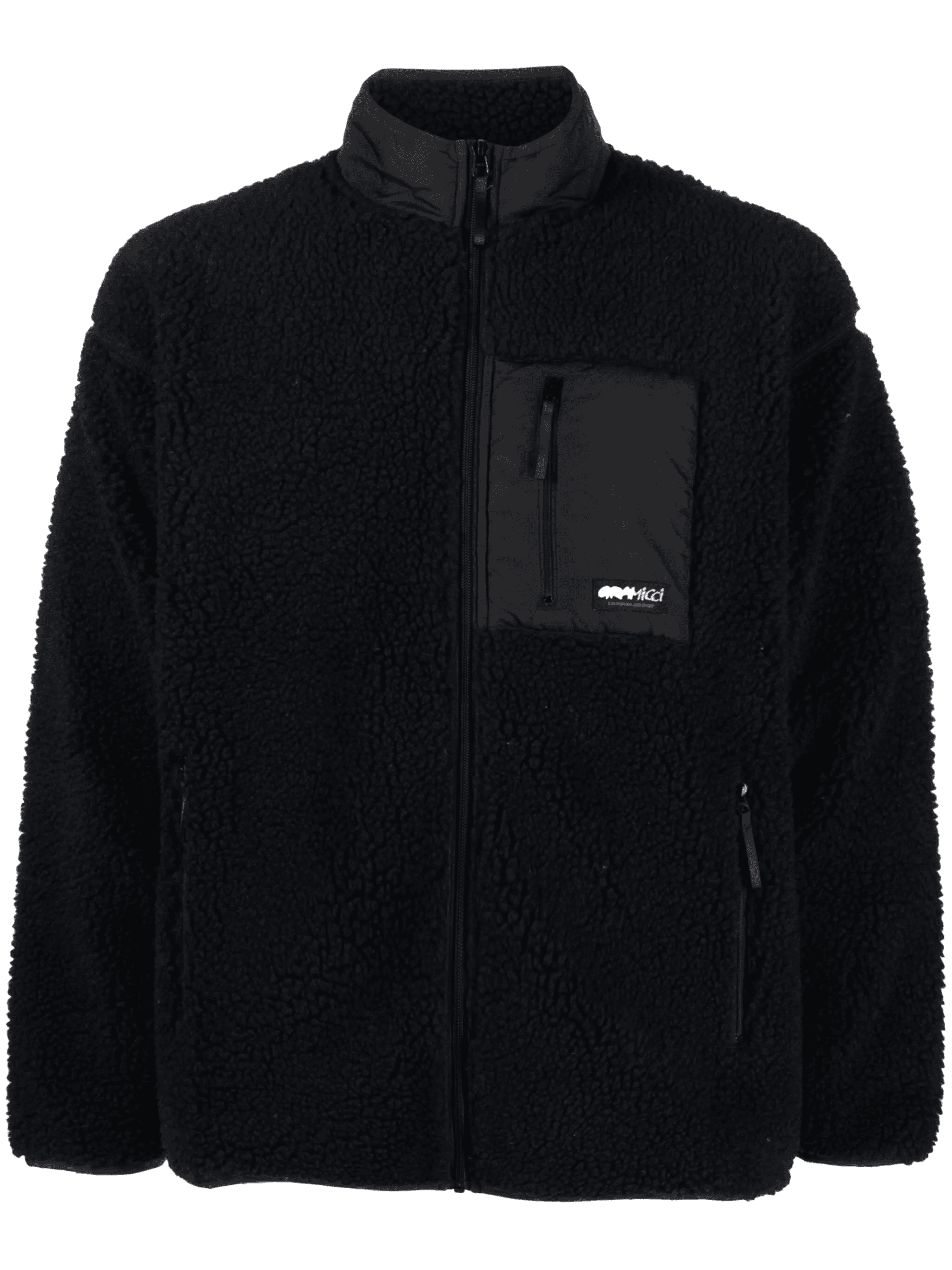 logo-patch fleece jacket - Image 1