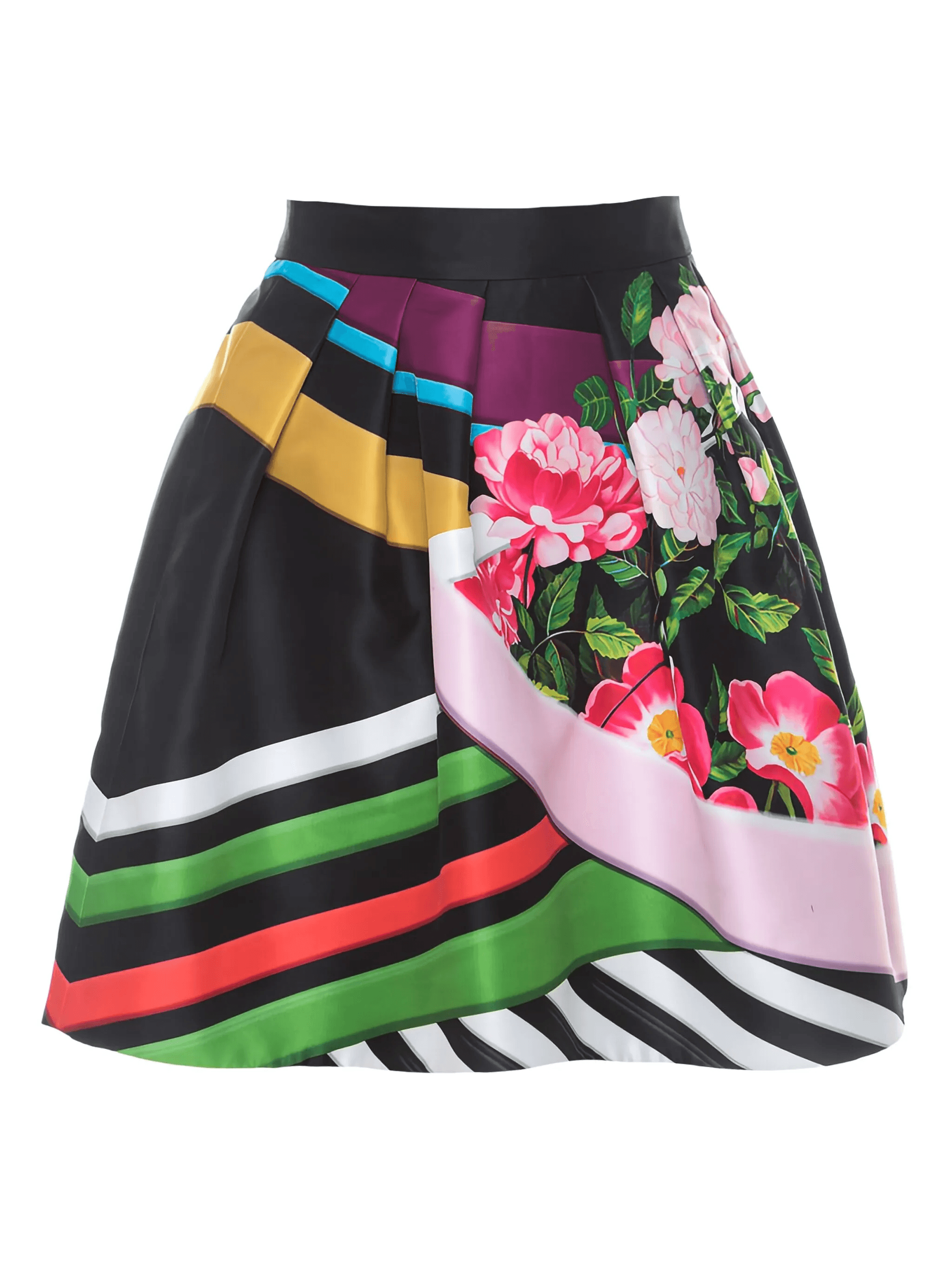 floral striped pleated skirt - Image 1