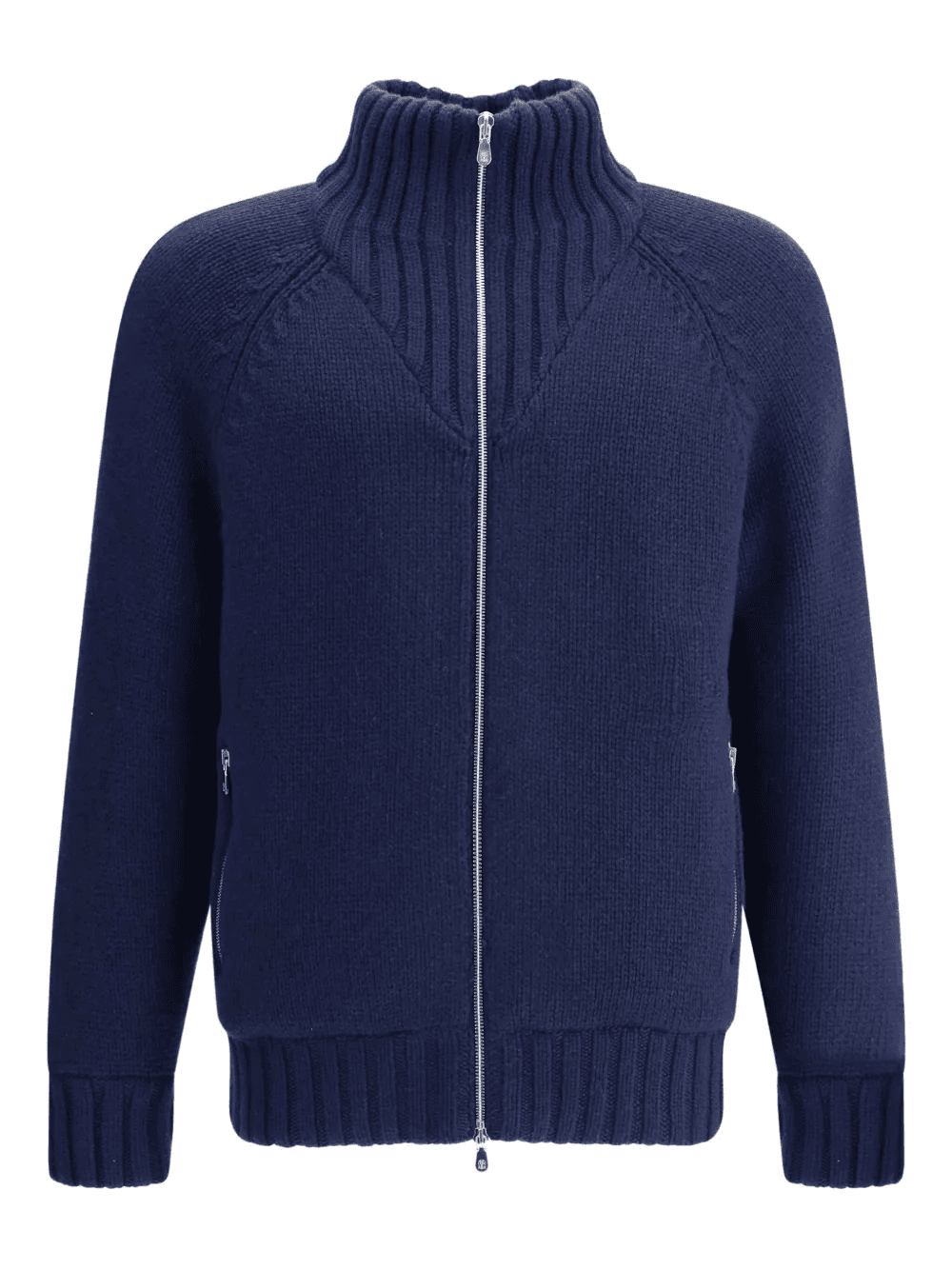 high-neck zip-front cashmere jacket - Image 1