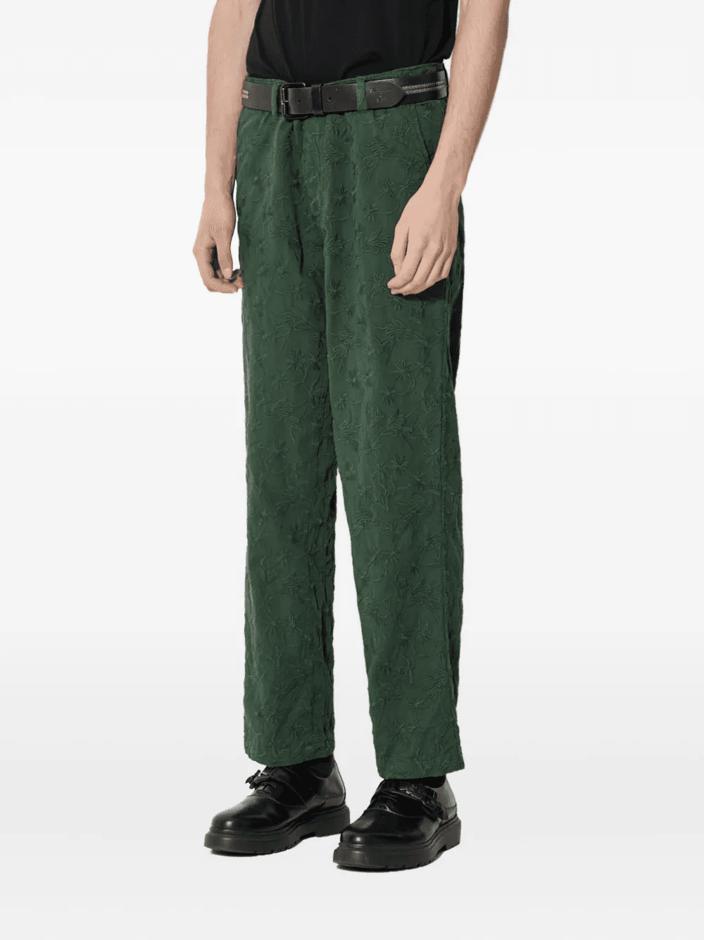 floral embroidered cotton trousers - Image 1