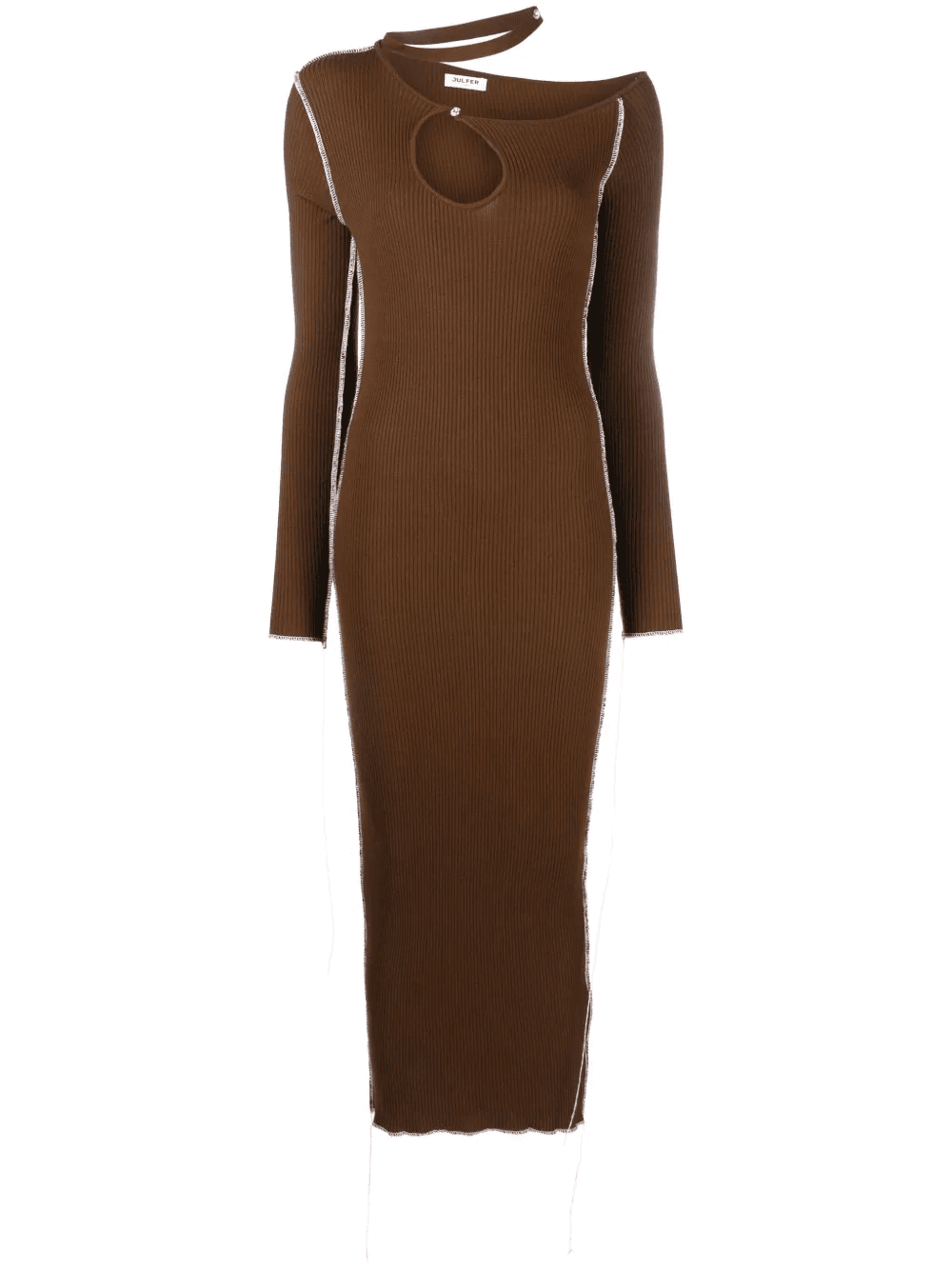 ribbed-knit cut-out midi dress - Image 1
