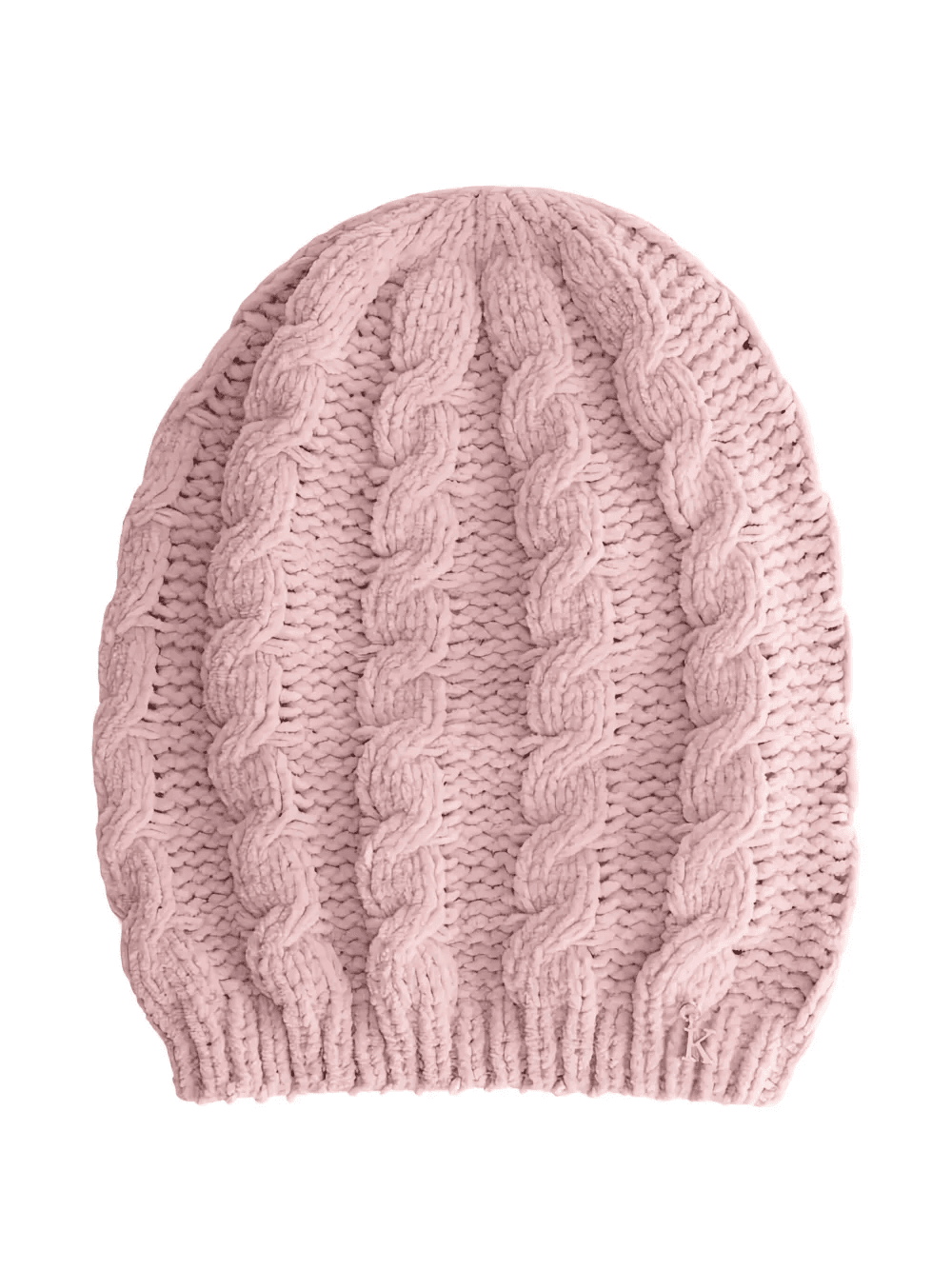 cable-knit logo beanie hat - Image 1