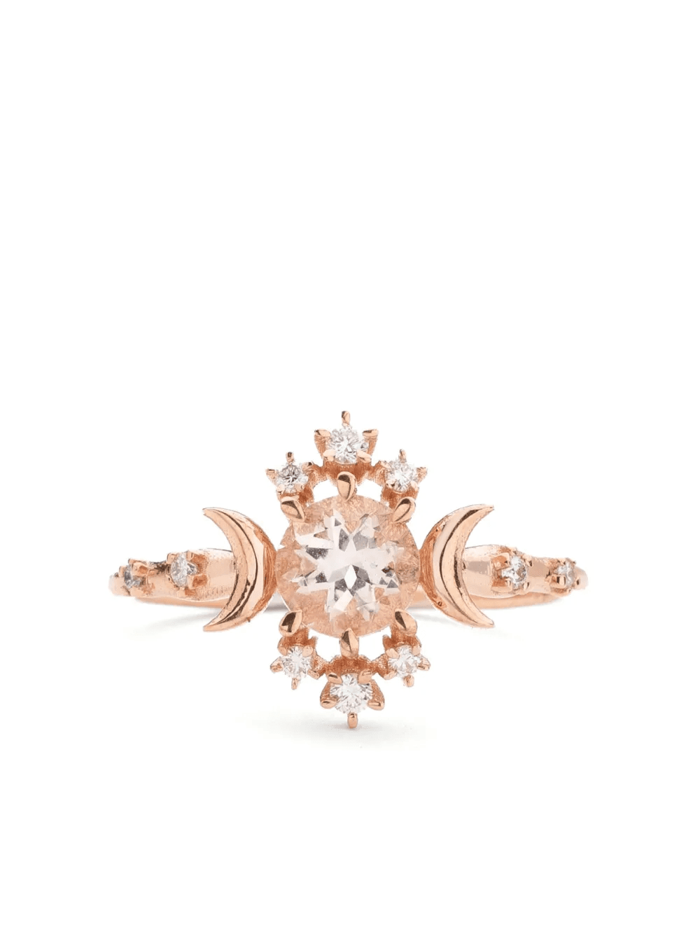 14kt yellow gold Wandering Star morganite and diamond ring - Image 1