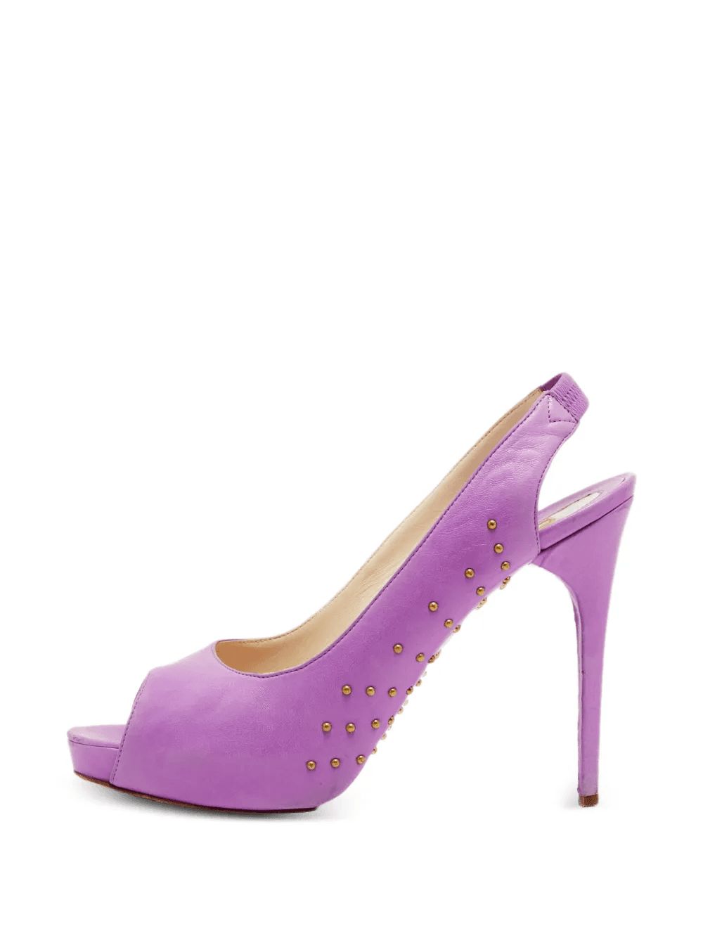 studded-embellishment leather slingback pumps - Image 1