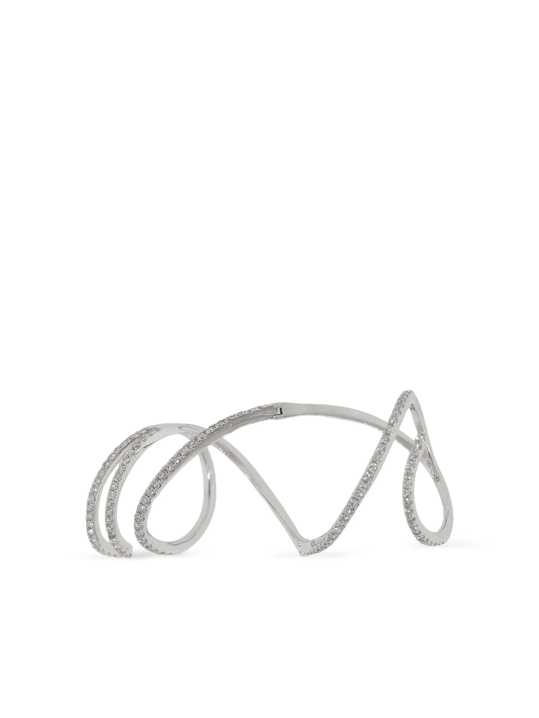 18K white gold Mega Swirl diamond ring - Image 1