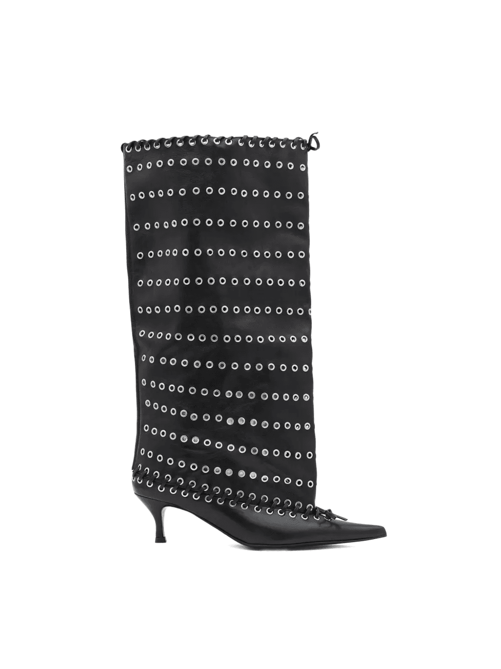 60mm leather grommets-embellished boots - Image 1