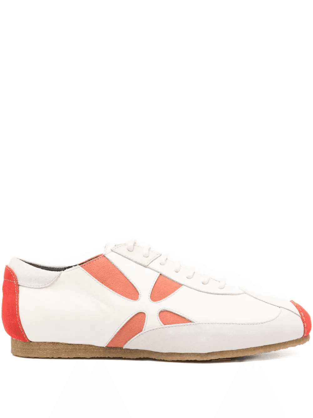 leather flower-detail sneakers - Image 1