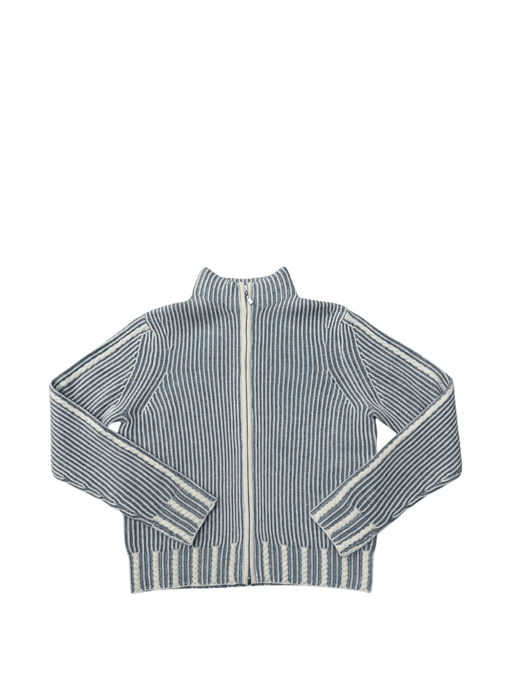 rib zipped cardigan - Image 1
