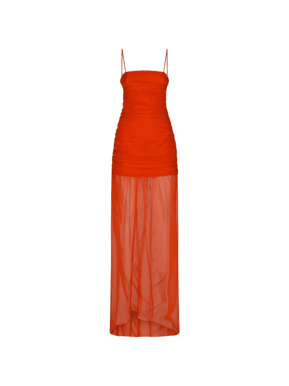 ruched sheer-panel dress - Image 1
