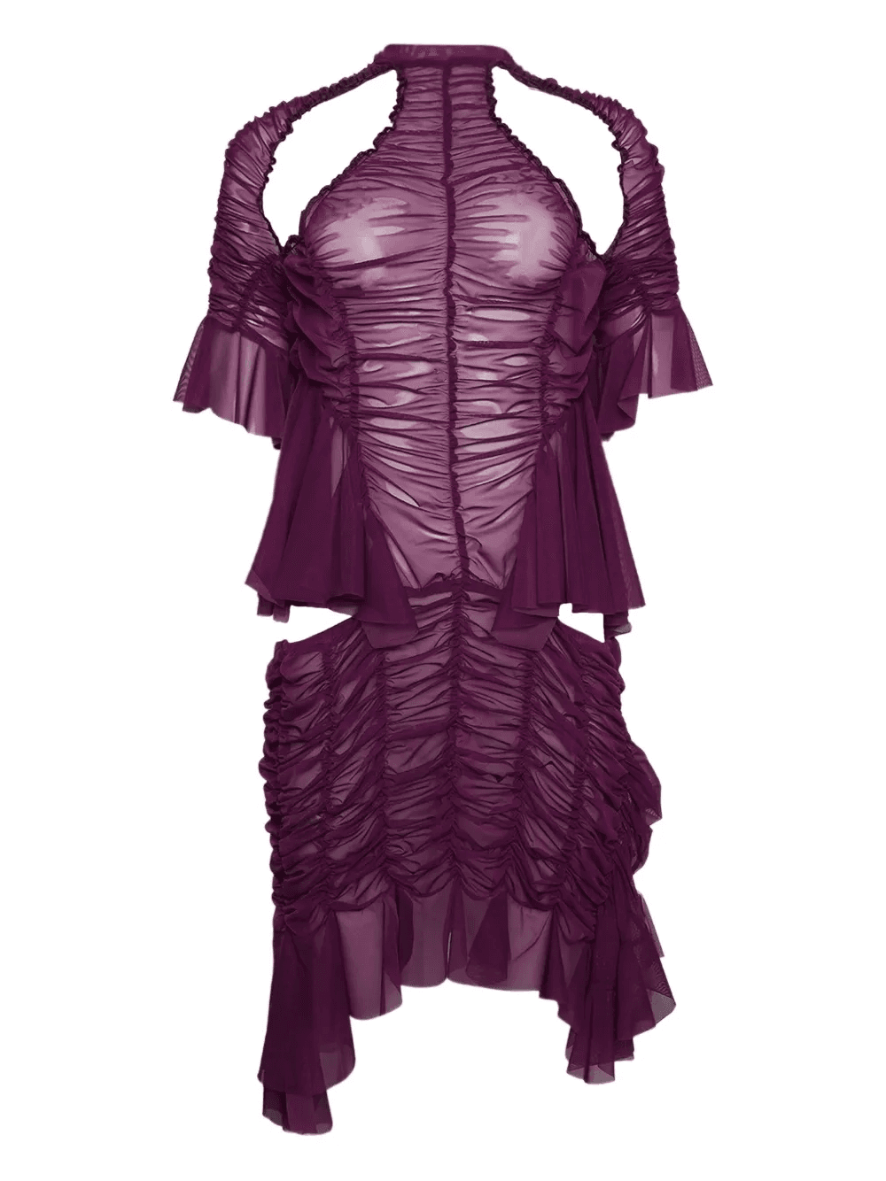 cut-out ruched mini dress - Image 1