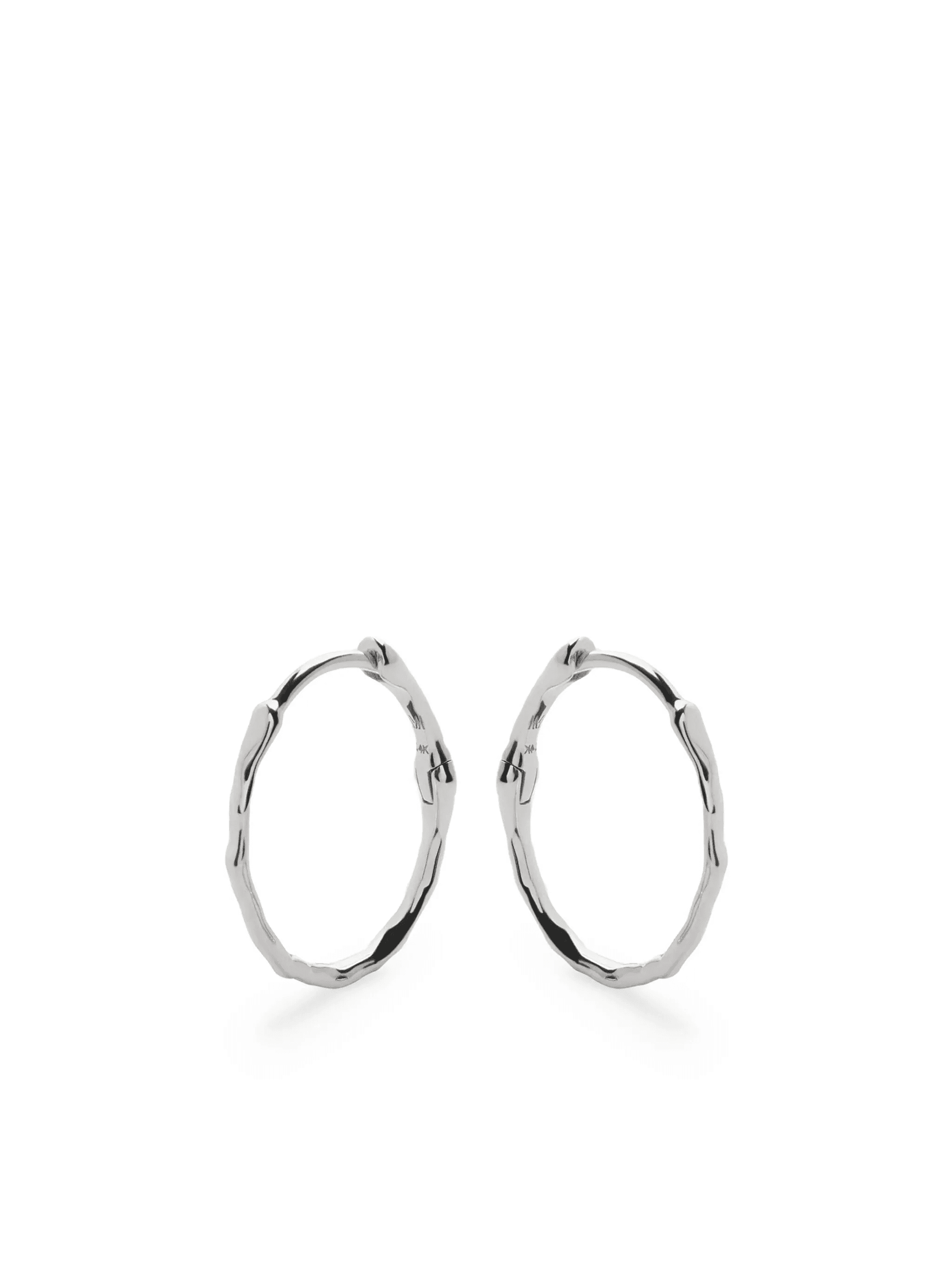 14K white gold small Siren hoops - Image 1