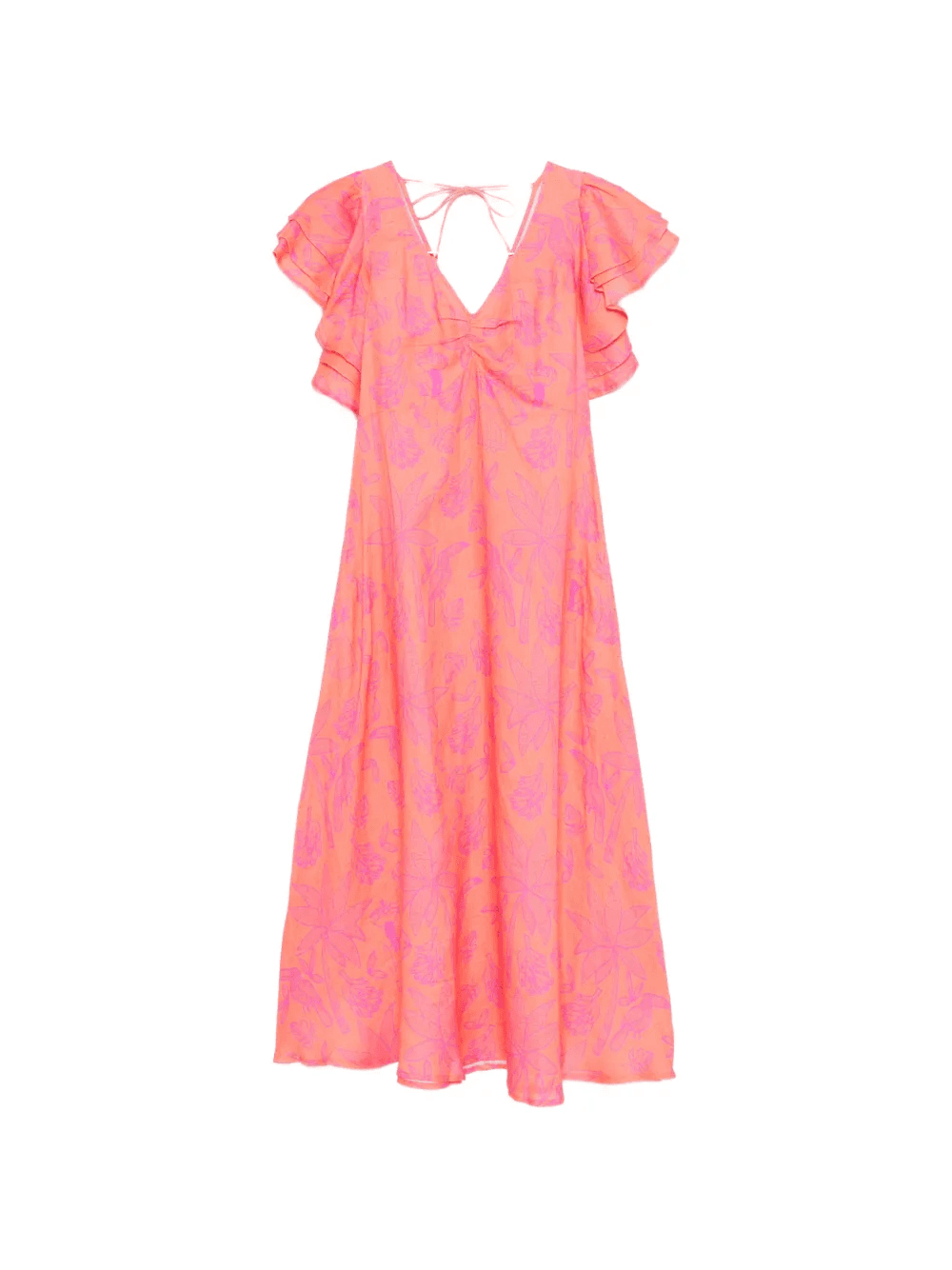 Belladonna ruffled-sleeve midi dress - Image 1