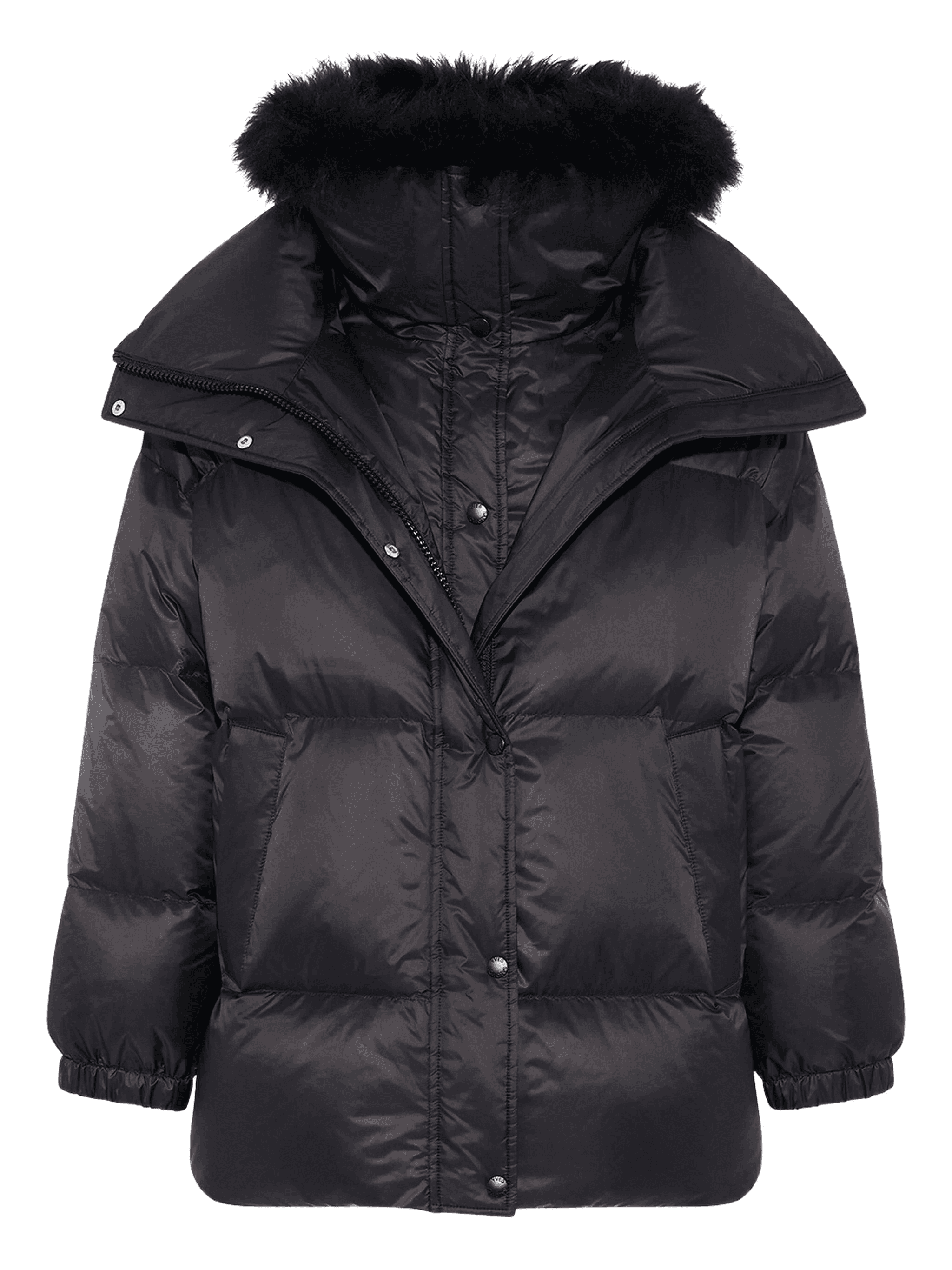 lambswool-trim puffer jacket - Image 1