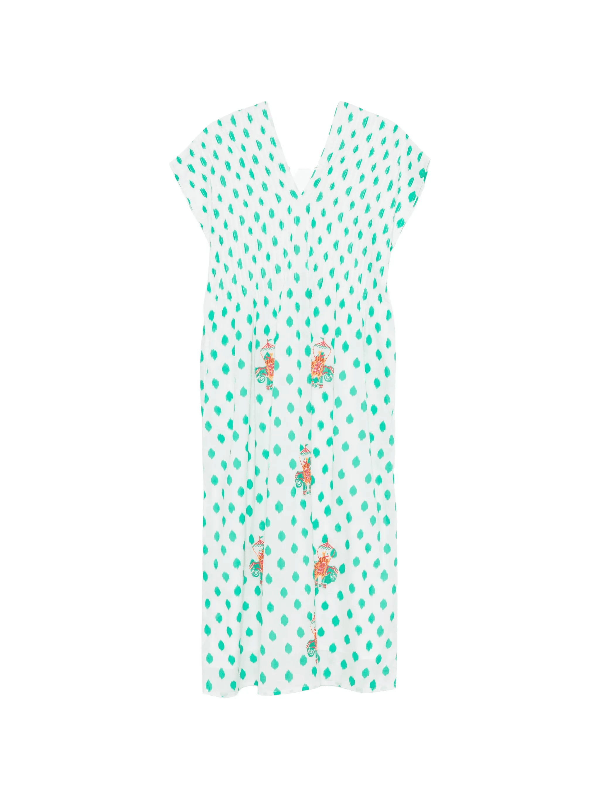 embroidered polka-dot midi dress - Image 1