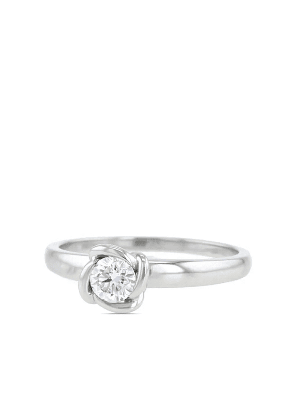 2010s platinum Fleur Céleste diamond solitaire ring - Image 1