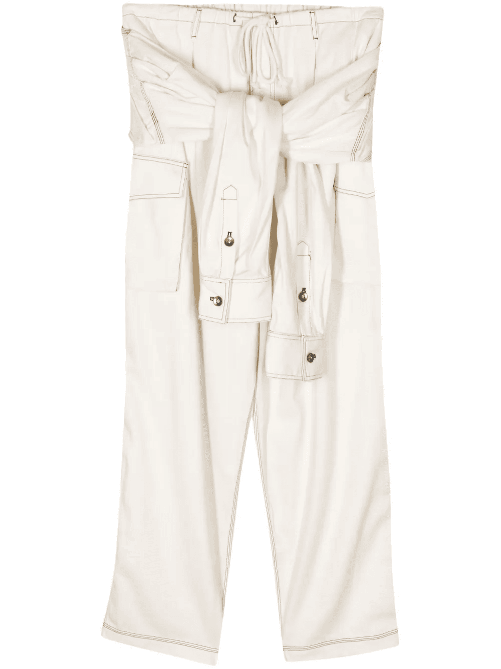 tied-waist cargo trousers - Image 1