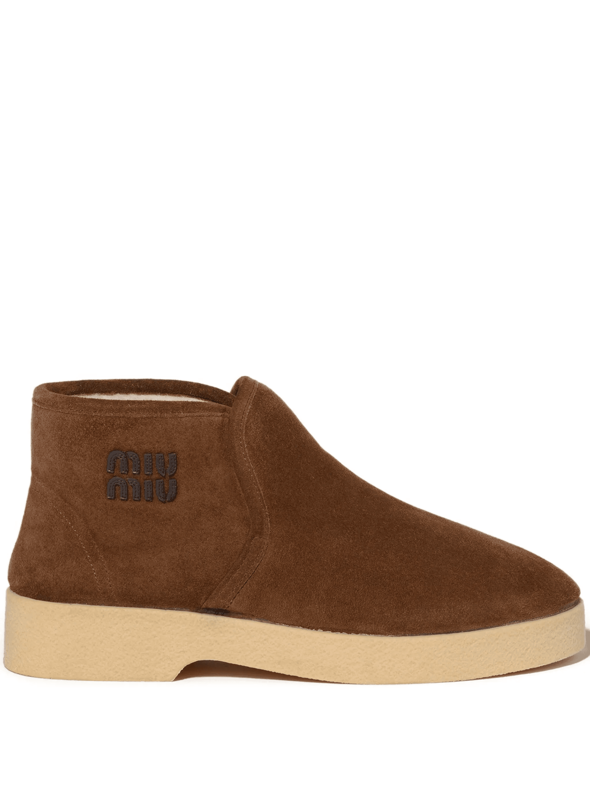 logo-lettering suede boots - Image 1